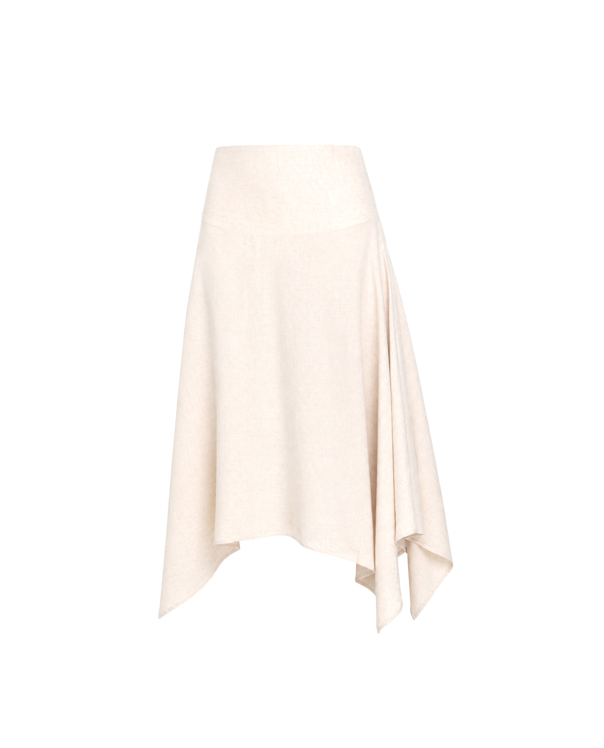 Saia Midi com Bainha de Bicos Boho Bege-5
