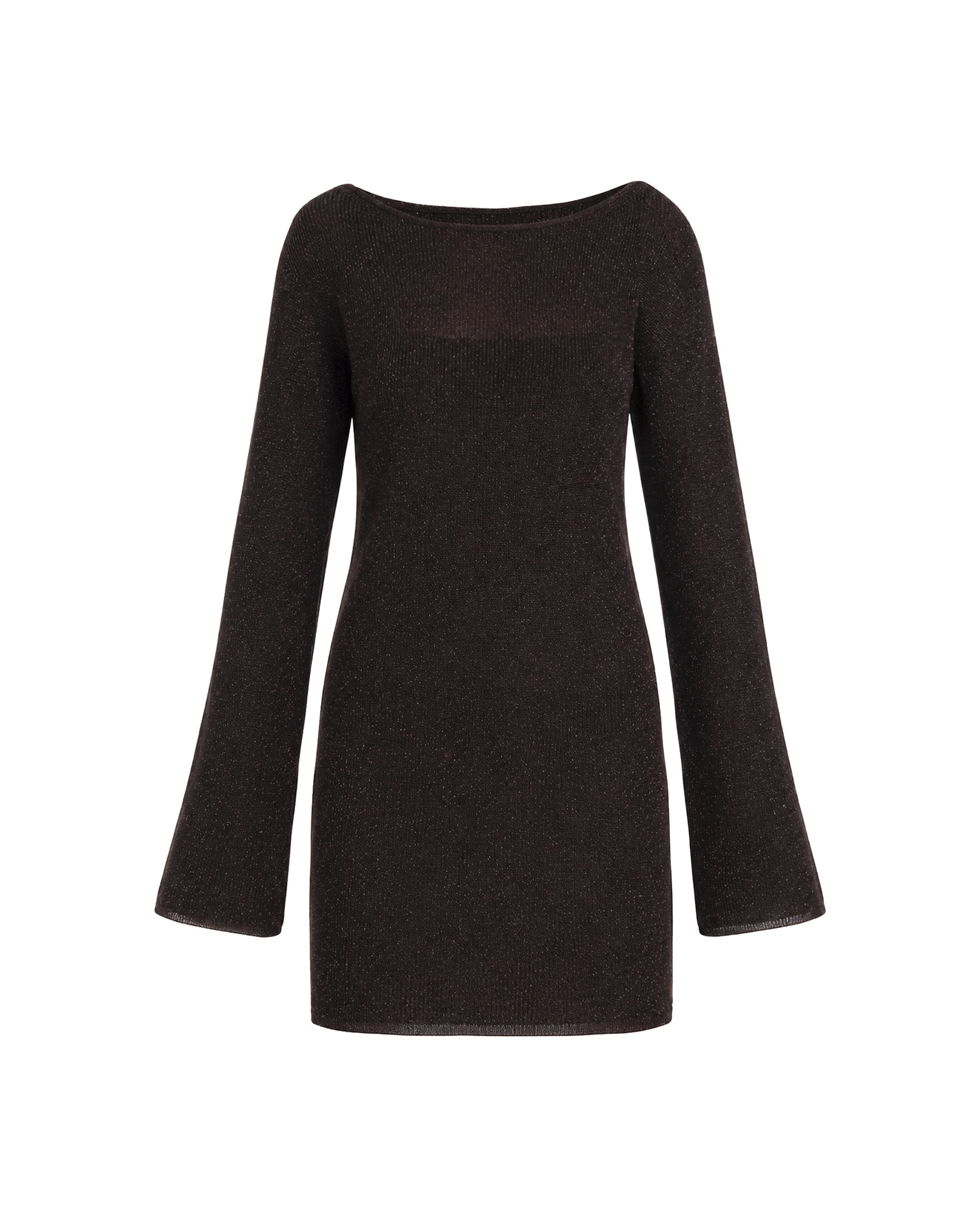 Vestido Curto de Malha Cinzento-5