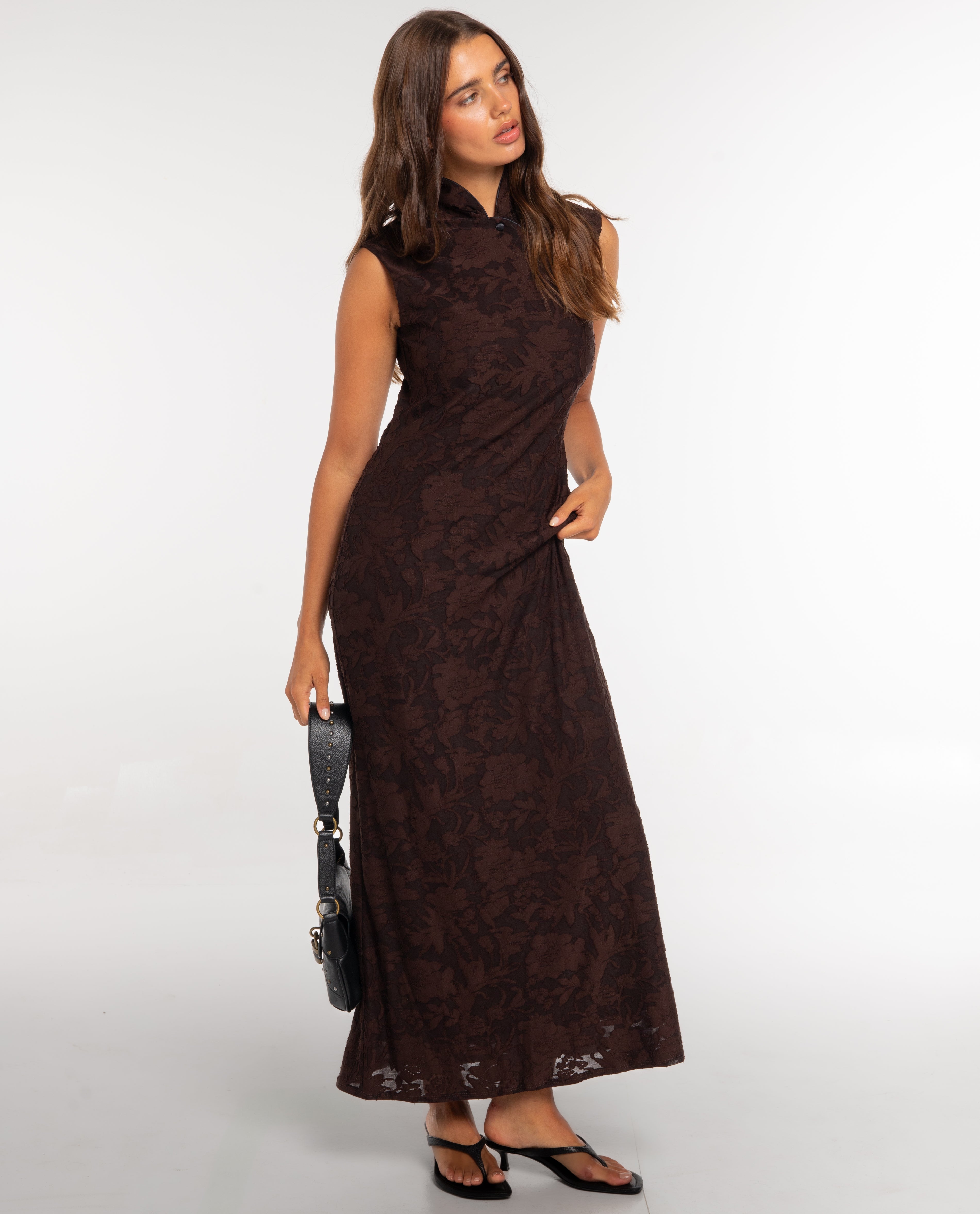 Imagem 0 de Vestido Midi de Devoré Floral