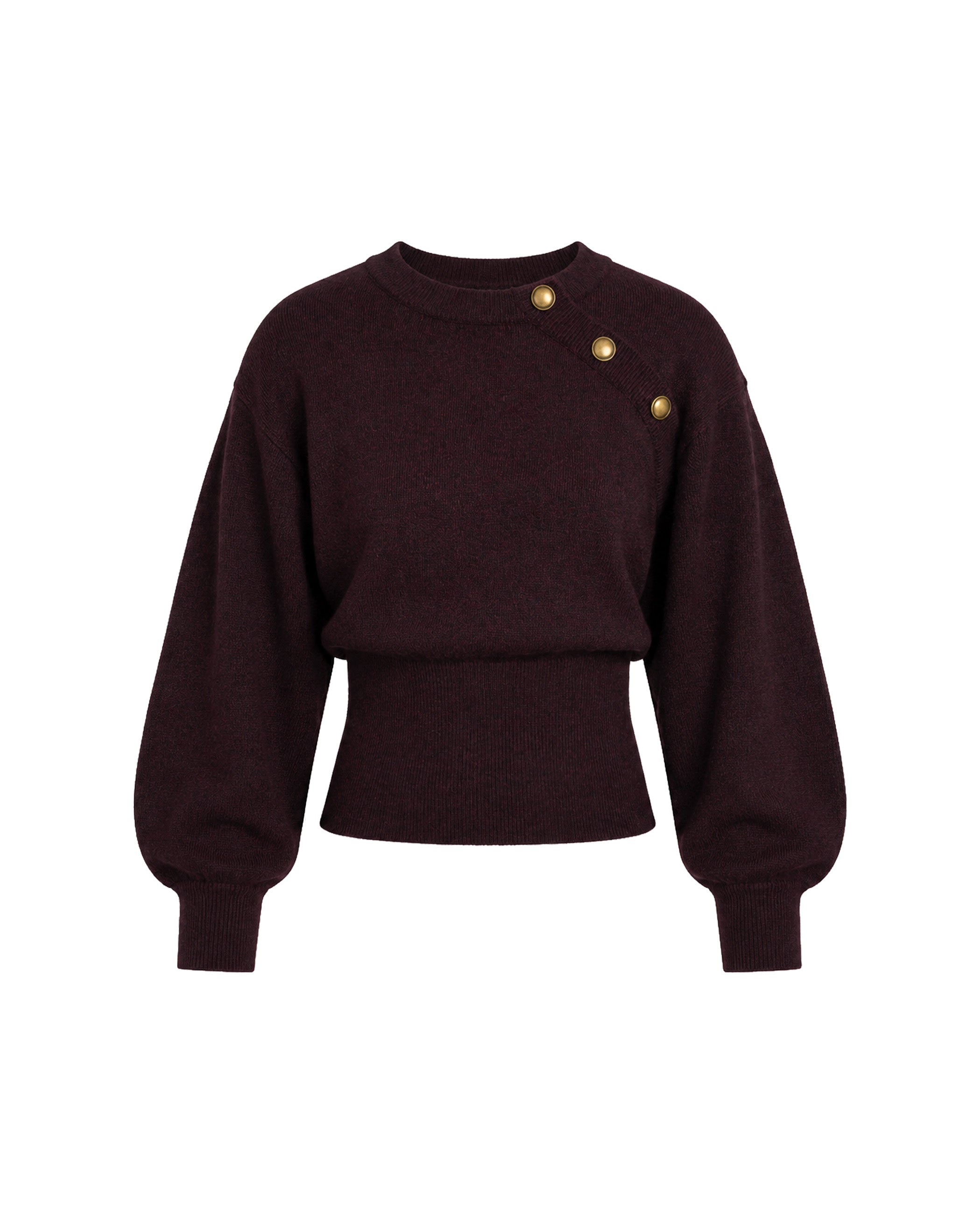 Camisola de Malha com Faixa Ajustada Beringela-5