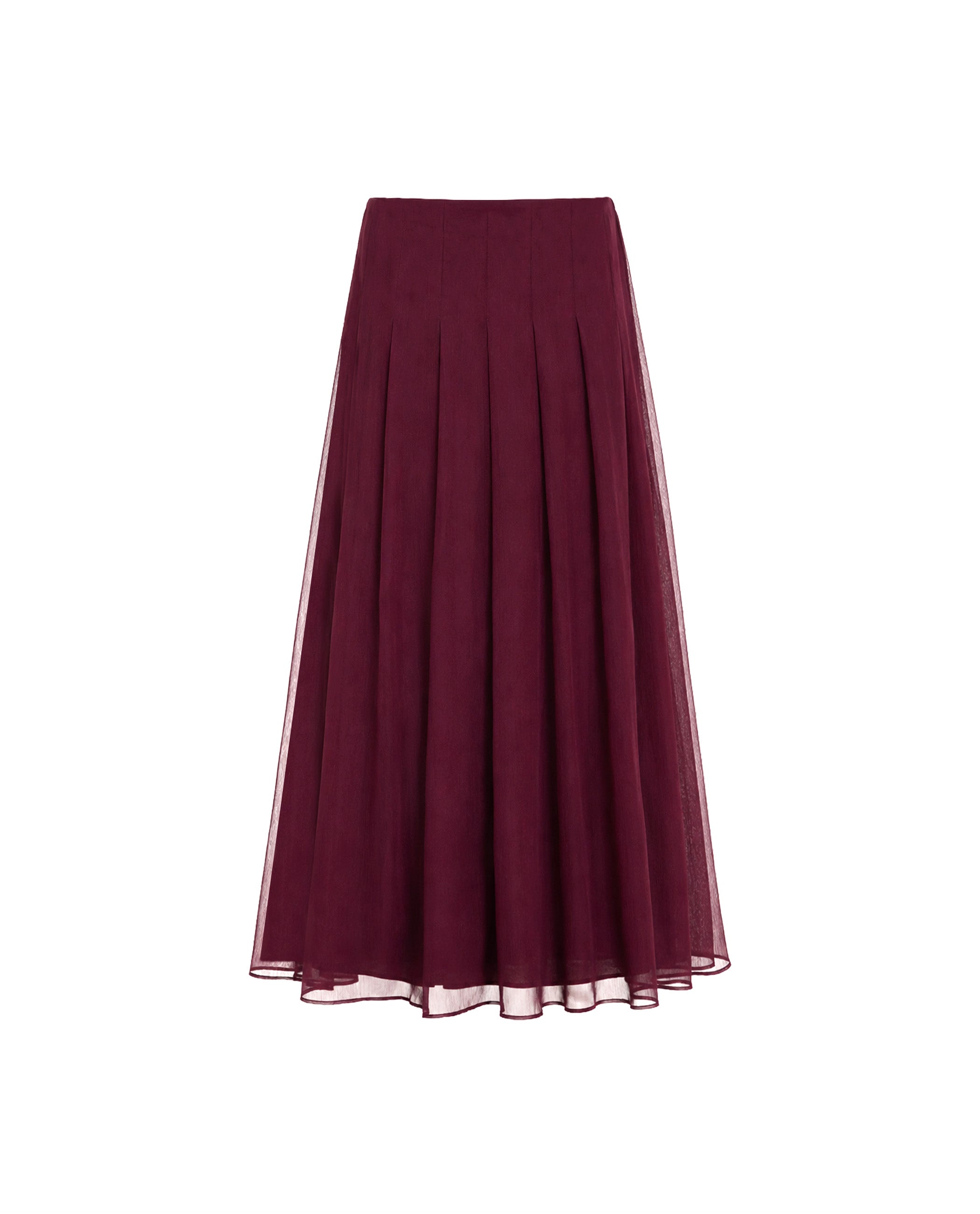 Saia Midi de Pregas Roxo-5