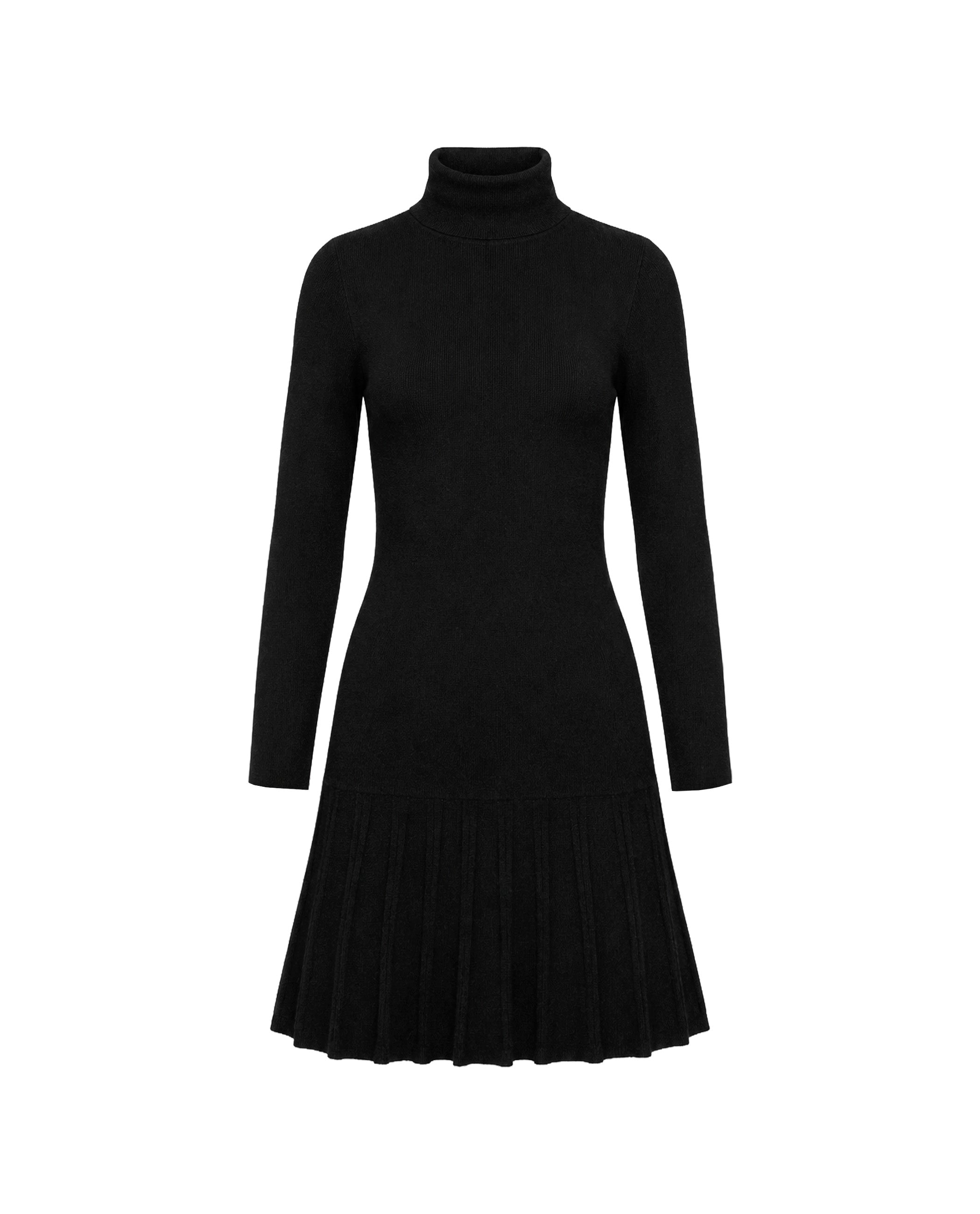 Vestido Curto de Malha com Lã Preto-5