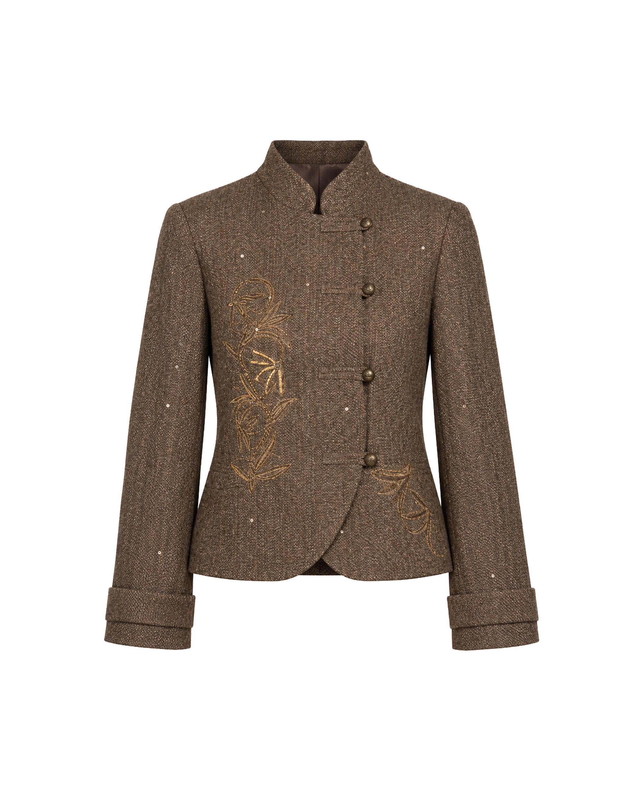Sobrecamisa com Bordados Cinzento-6