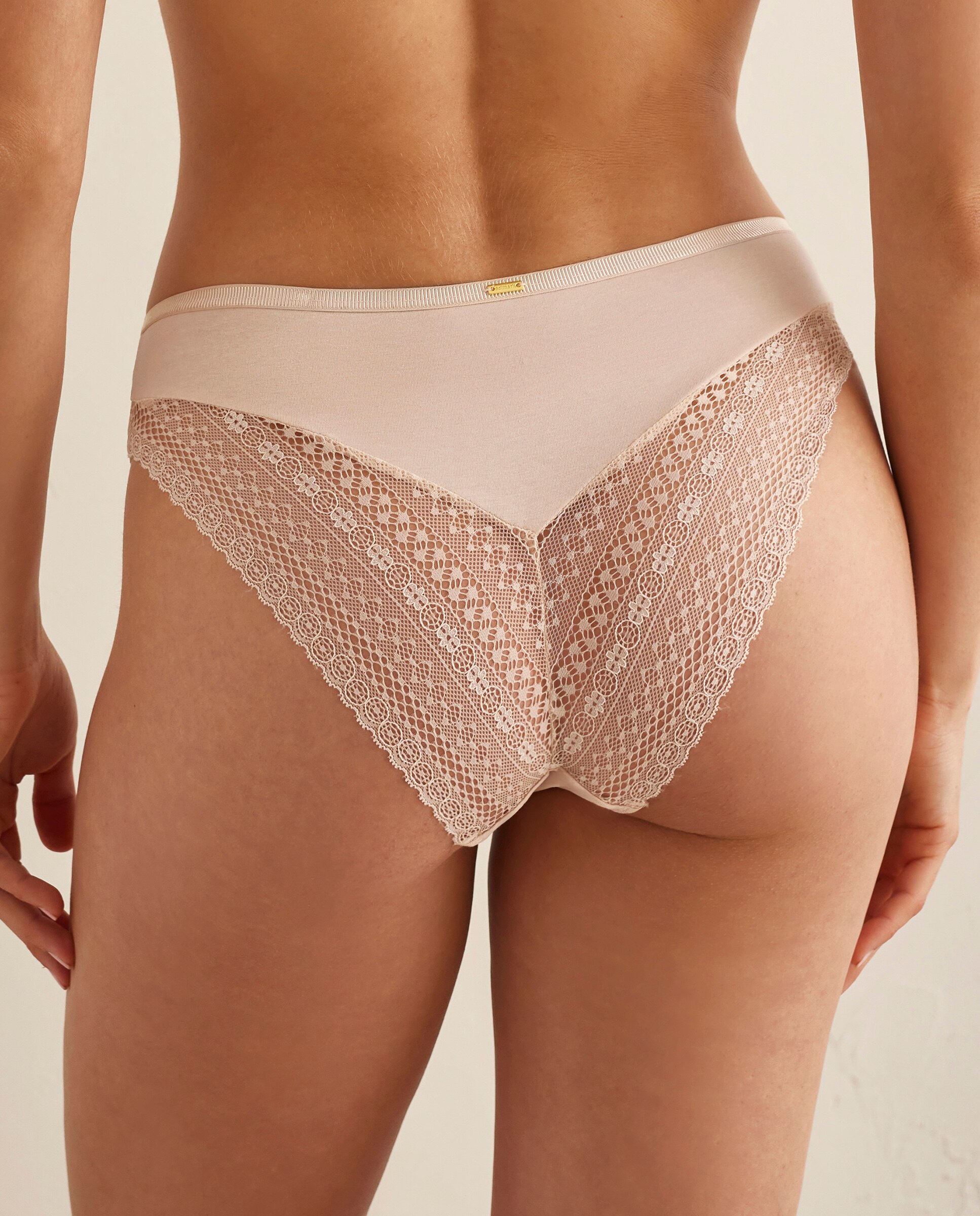 Packs Cuecas Bikini Básicas de Algodão e Renda Preto / Natural-4