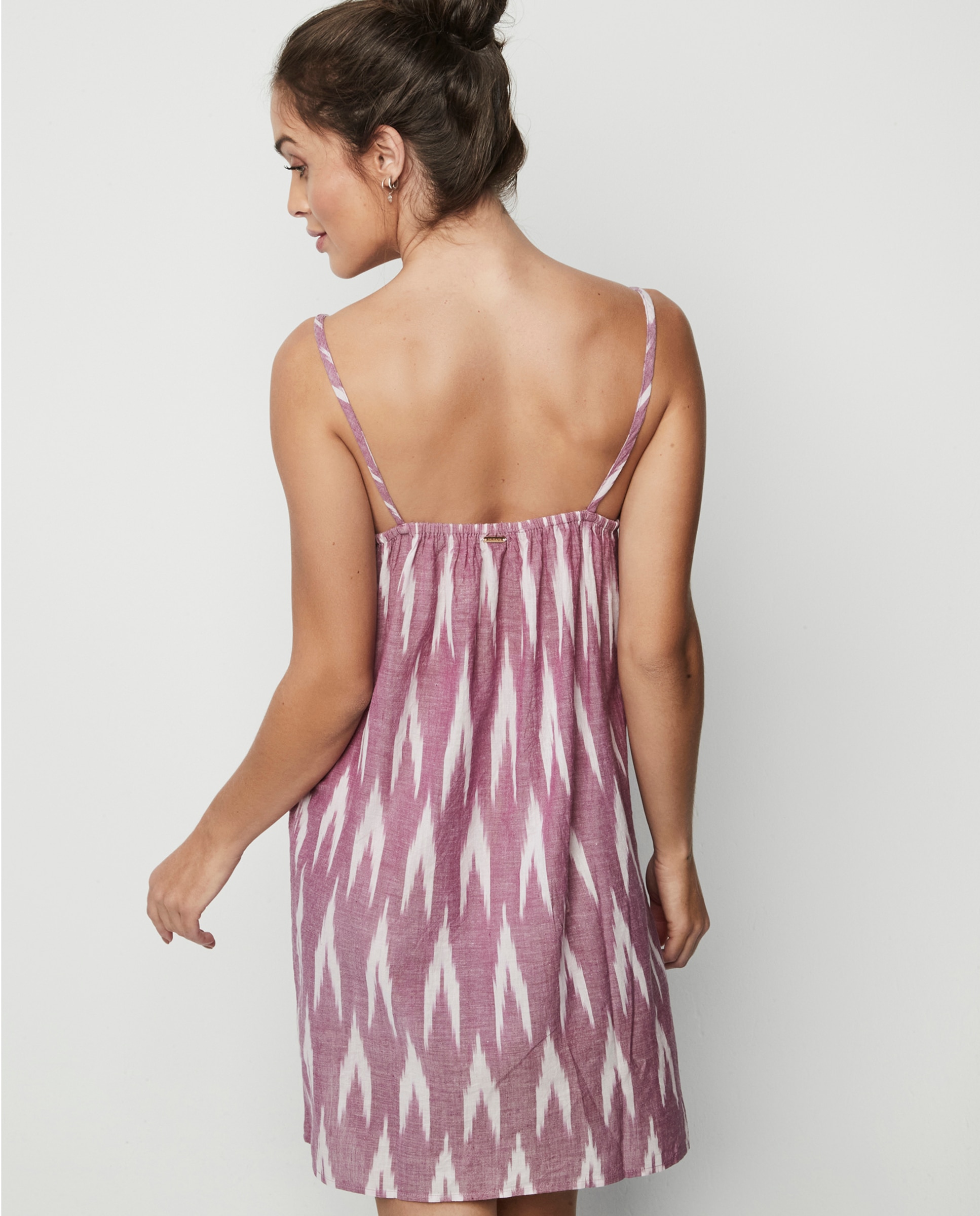 Camisa de Dormir Curta de Alças com Laço Lilás-2