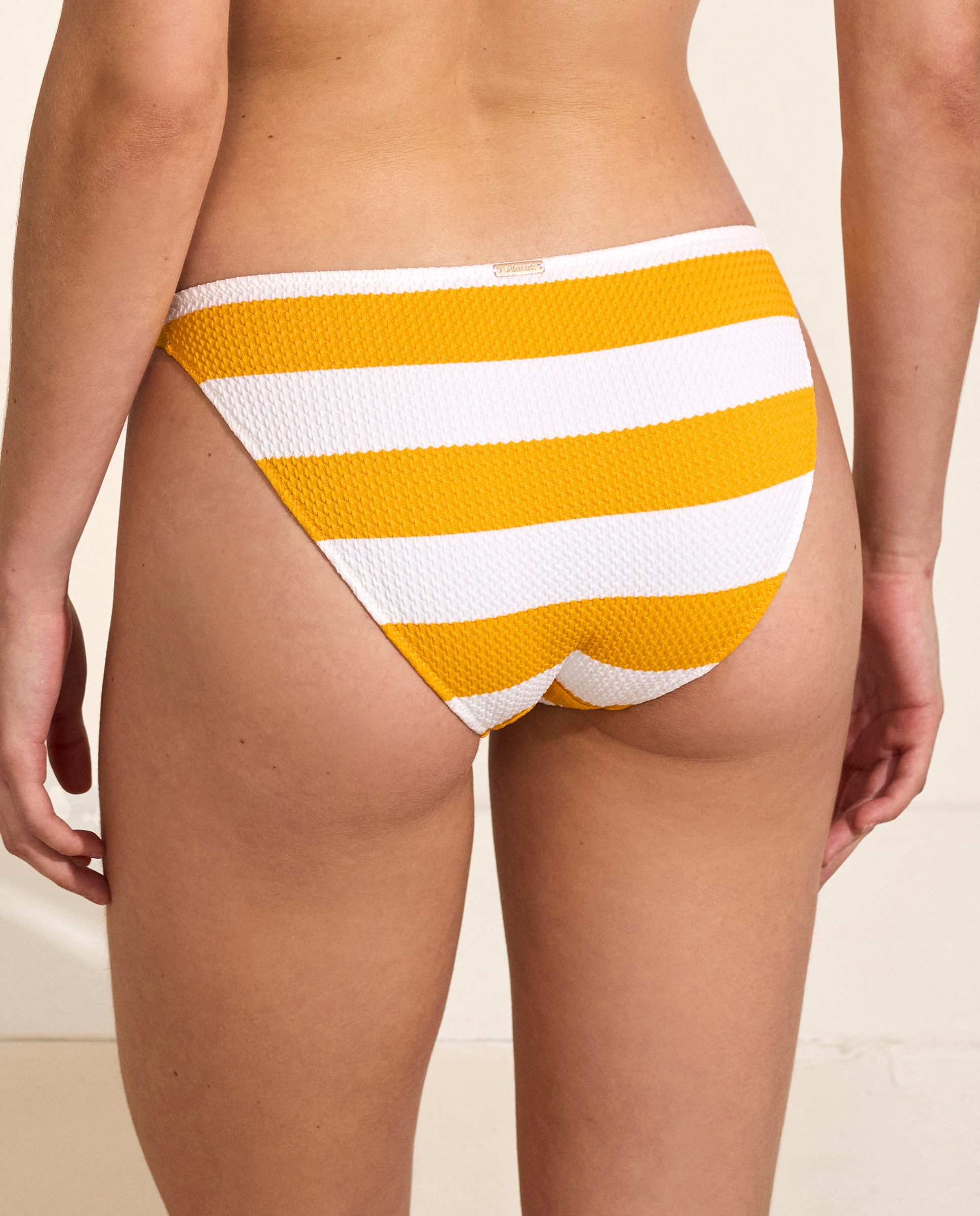 Cueca de Biquíni de Cintura Baixa Amarelo-2
