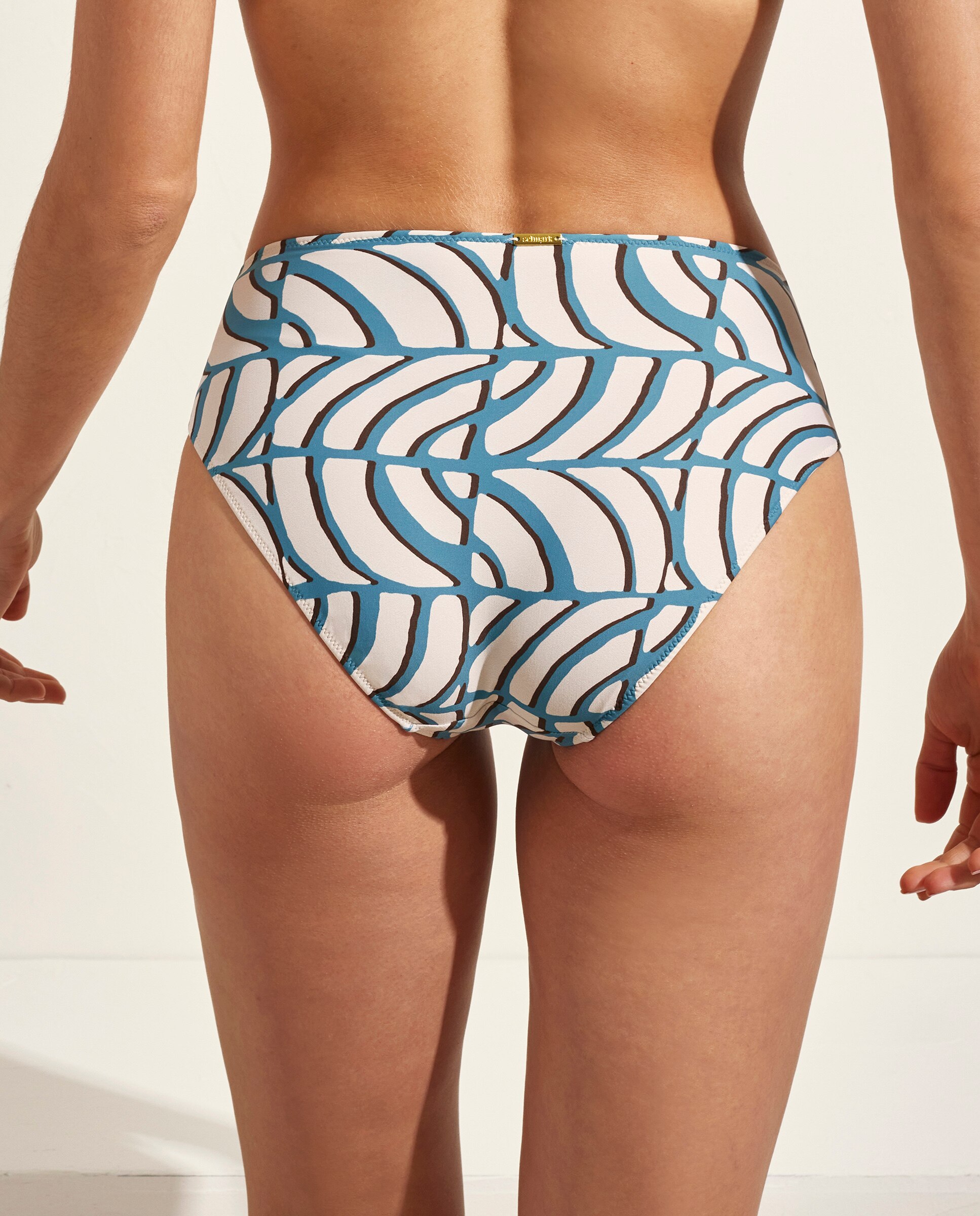 Cueca de Biquíni Alta Clássica Azul-claro-2