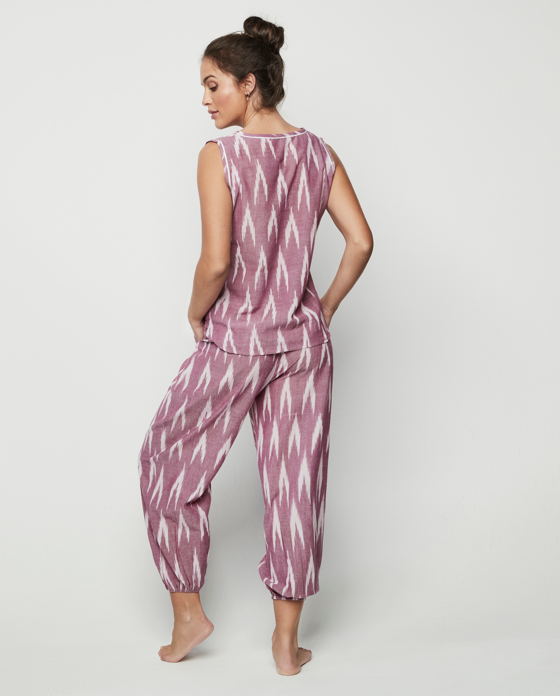 Pijama Tipo Camisa Curto Lilás-2