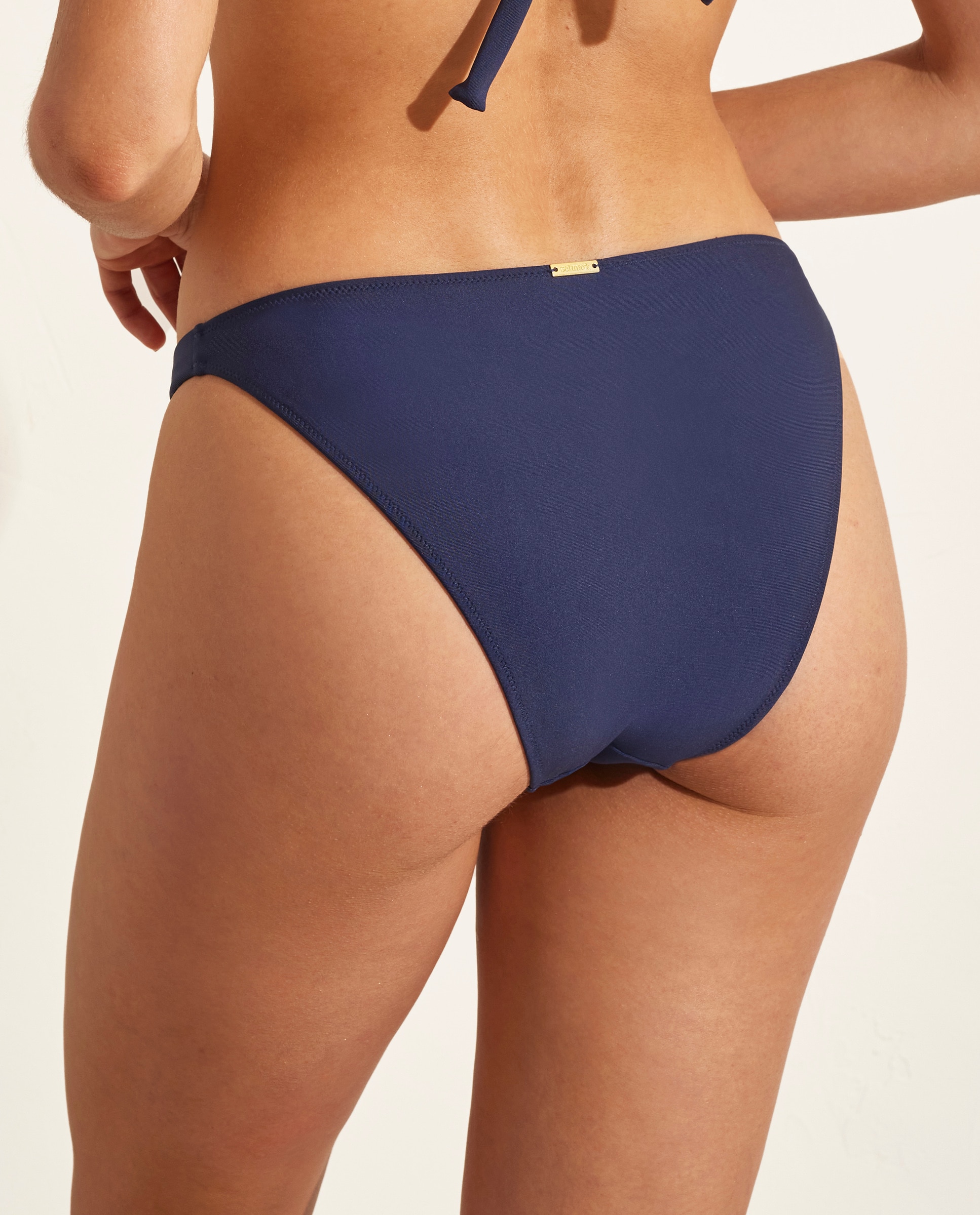 Cueca de Biquíni de Cintura Baixa Azul-marinho-2