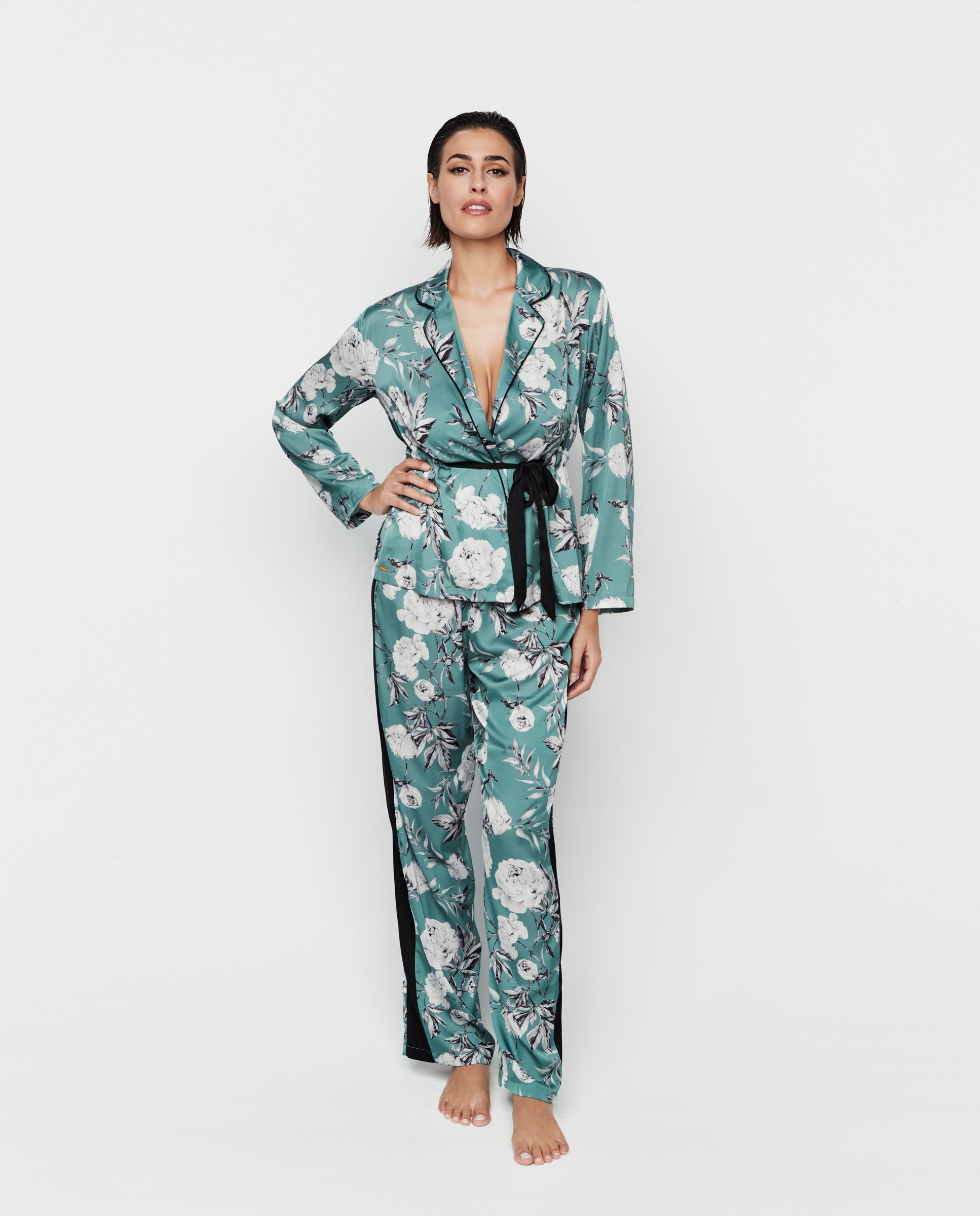 Pijama Tipo Camisa Verde-1
