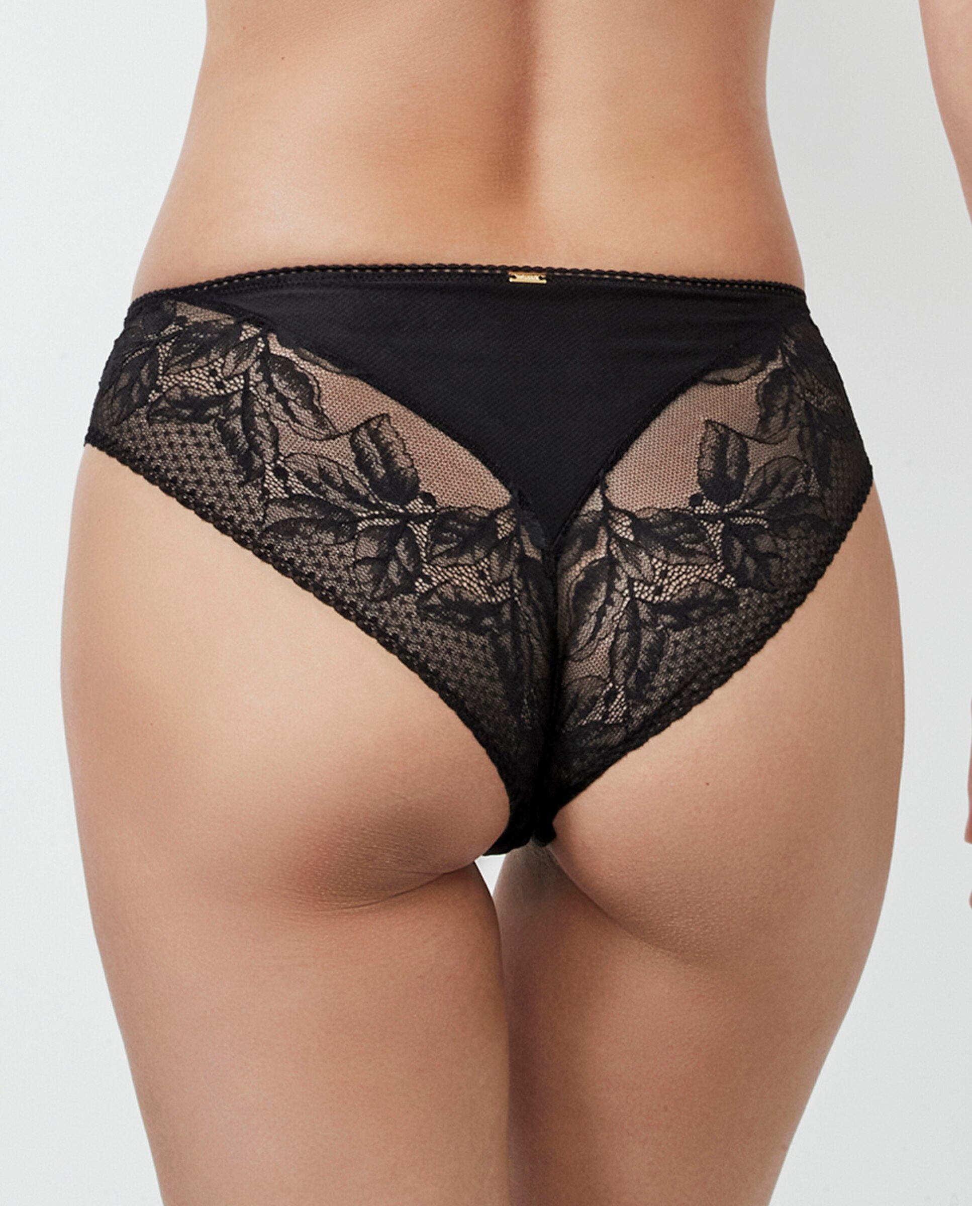 Cueca Biquíni Clássica com Renda Preto-2