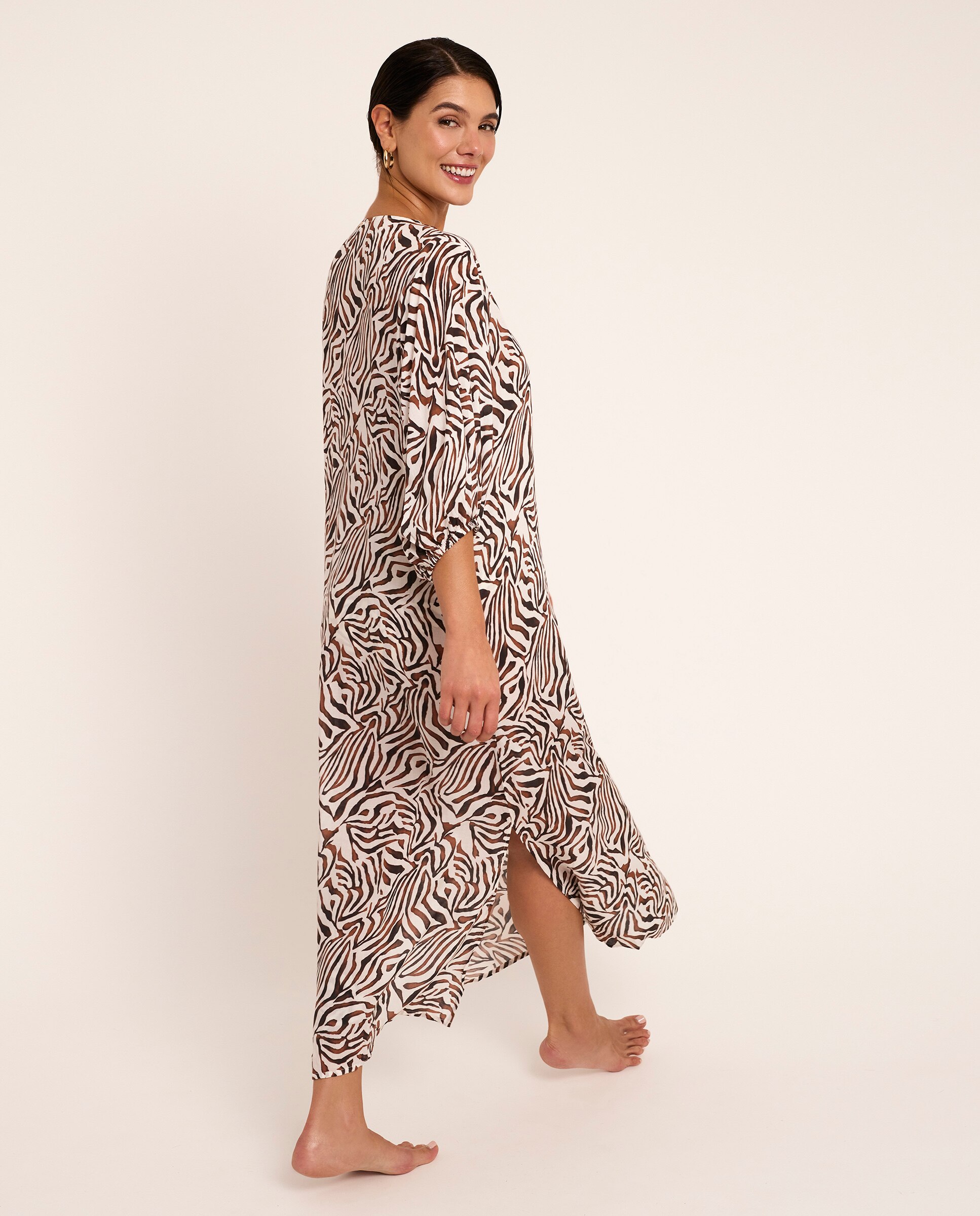 Vestido Comprido Estilo Blusão Da Coleção Utopia Estampado-2