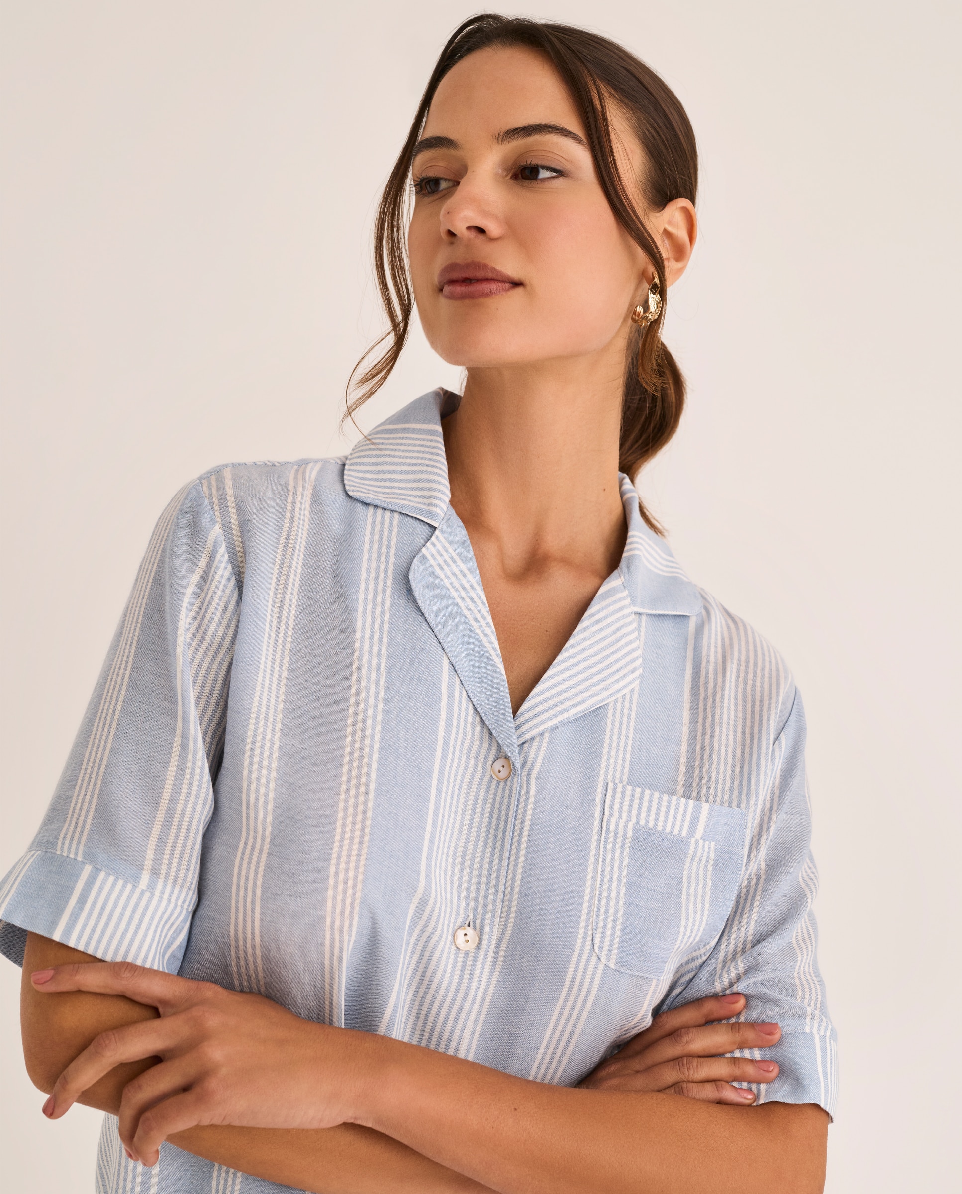 Pijama Curto Azul-claro-3