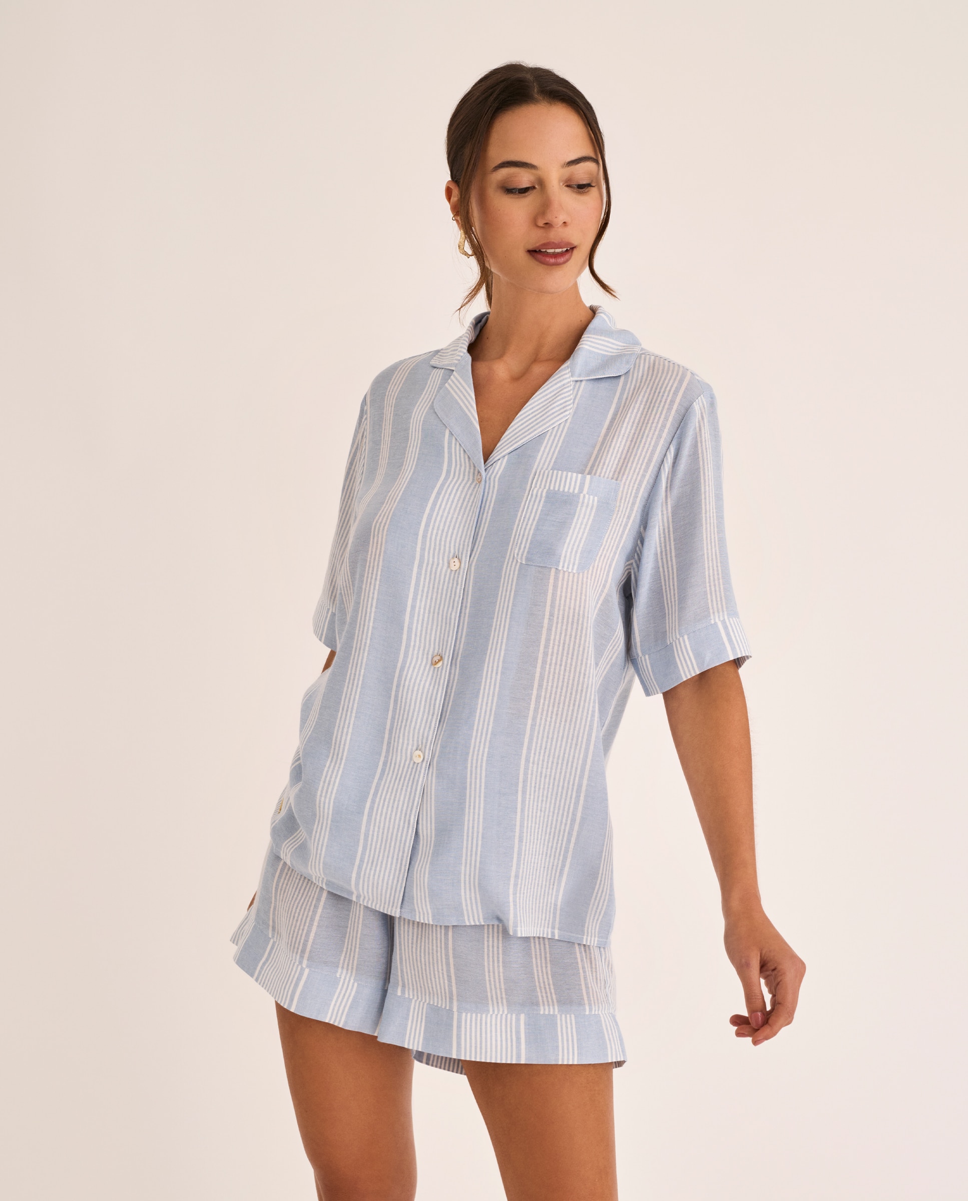 Pijama Curto Azul-claro-4