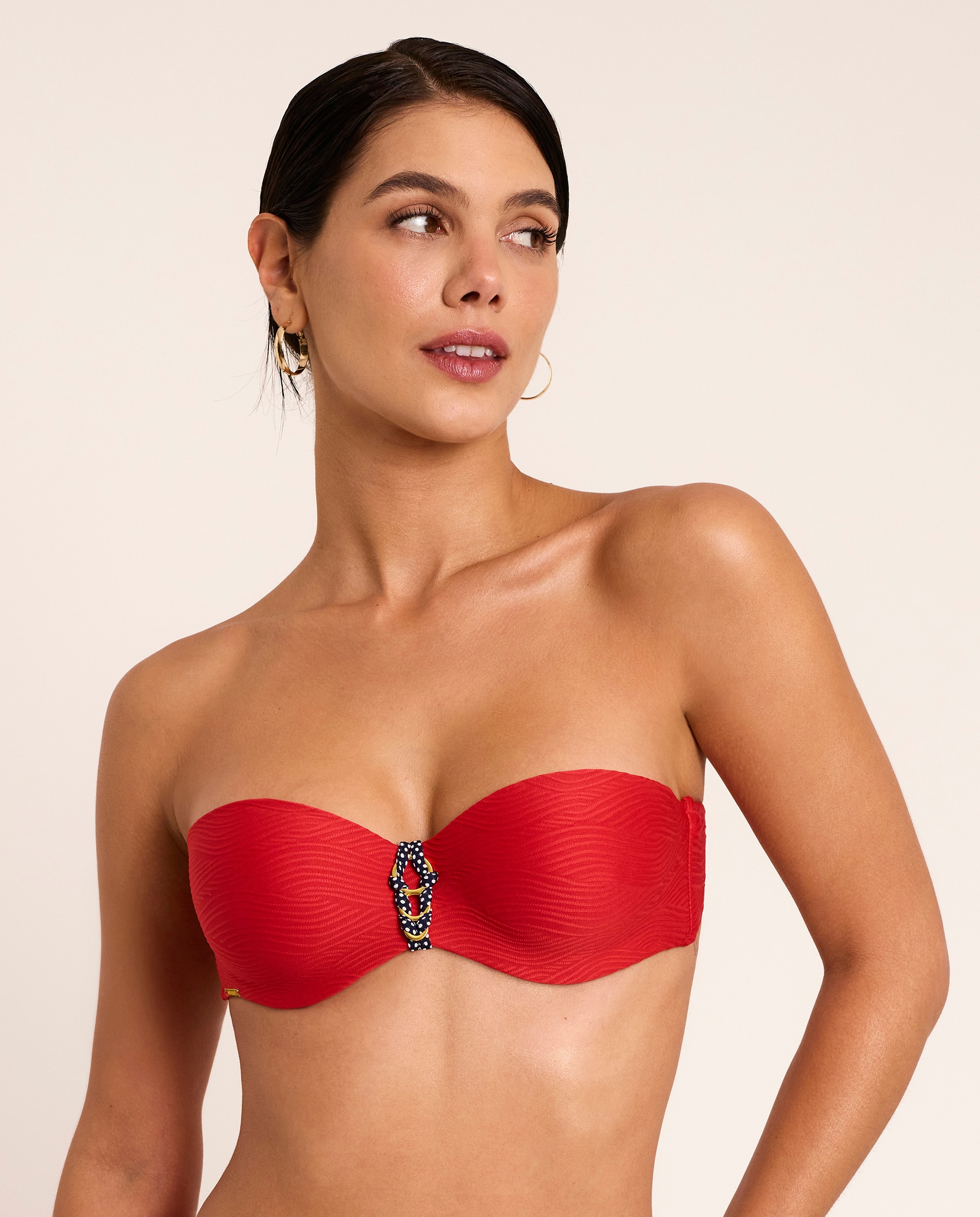 Top de Biquíni Bandeau com Aro, Coleção Nautilus Branco-1