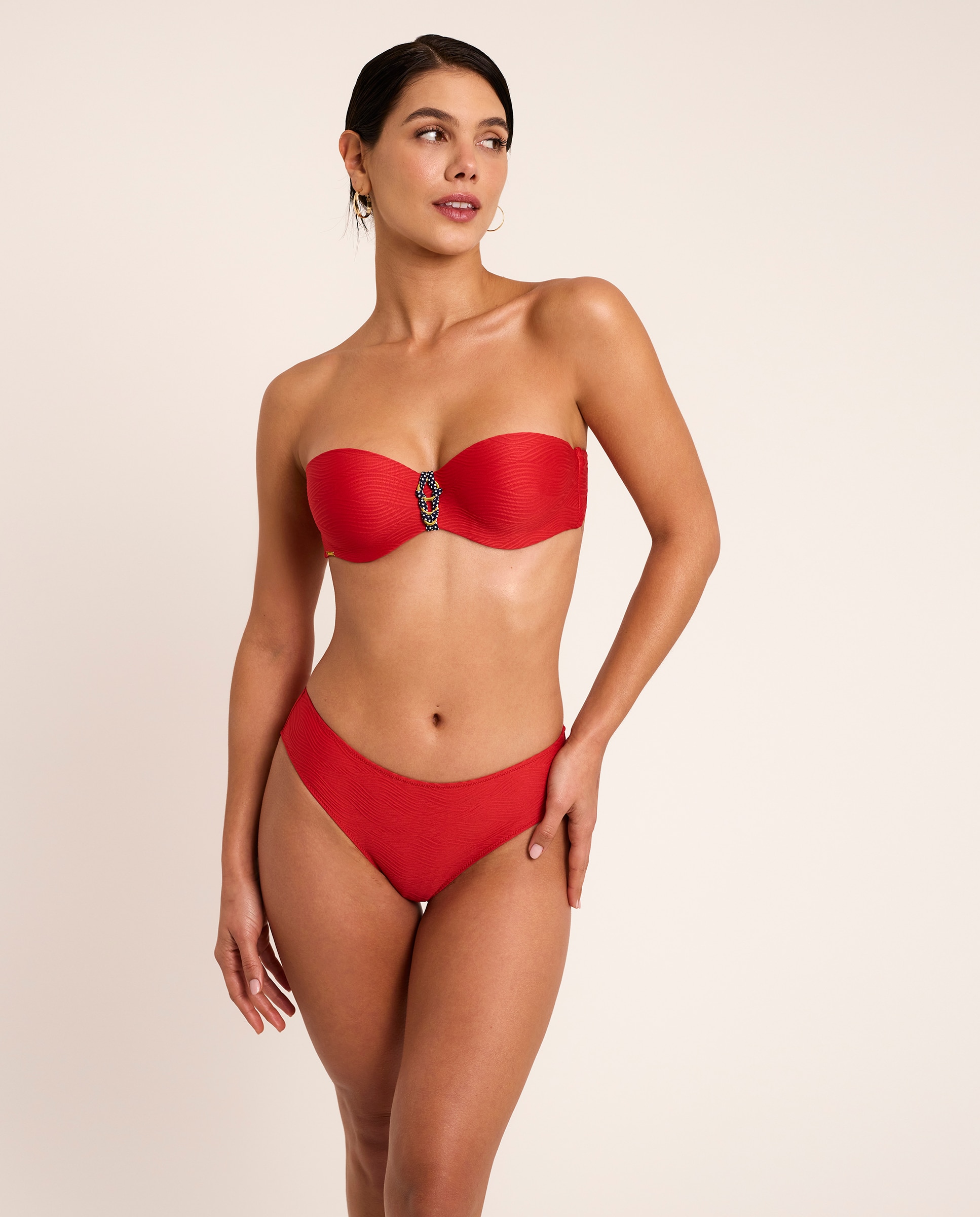 Top de Biquíni Bandeau com Aro, Coleção Nautilus Branco-3