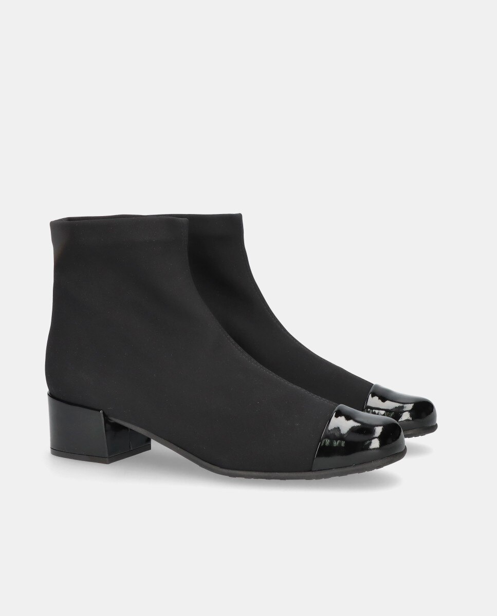 Botins Básicos Milan em Tecido Elástico Preto-2