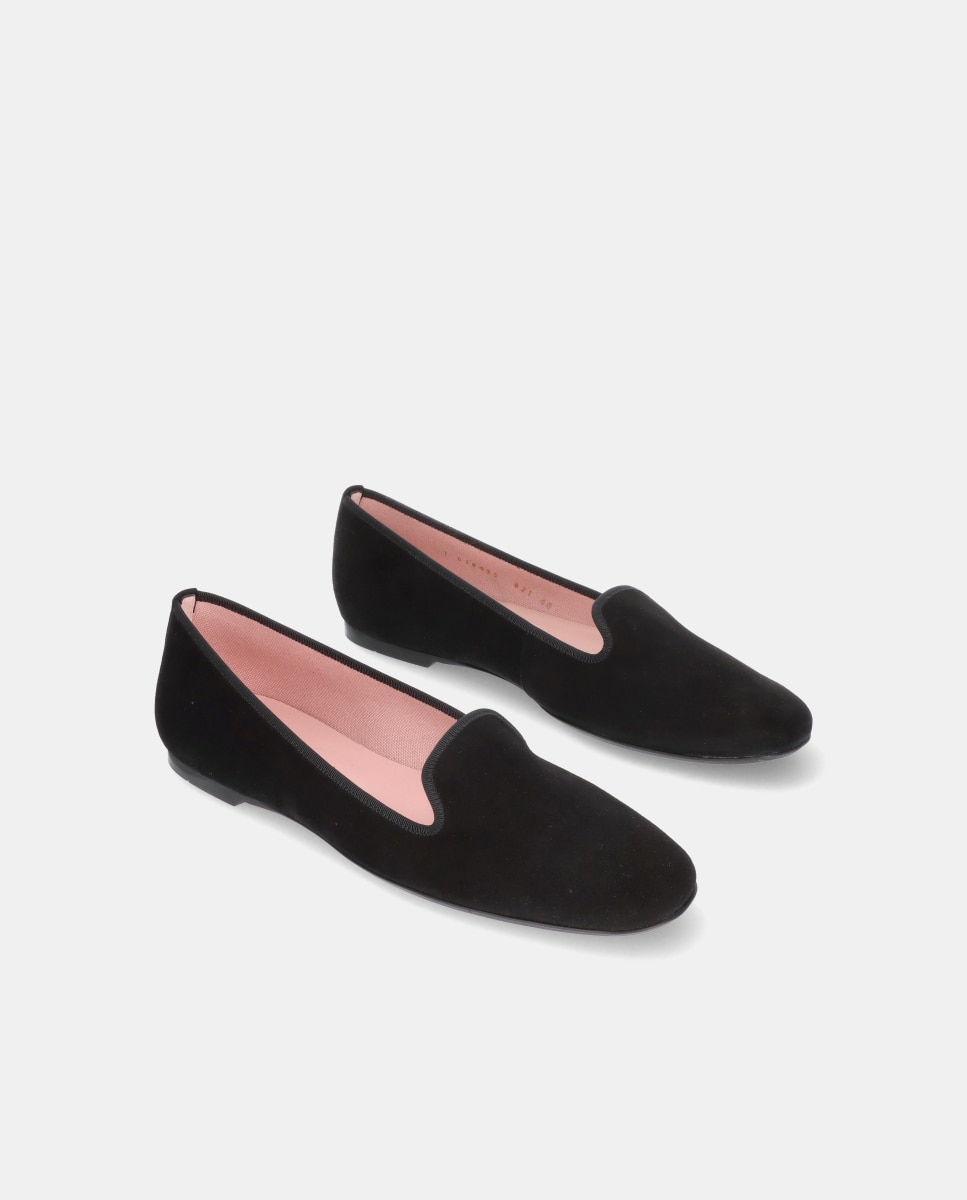 Socas Rasas em Camurça Suave Preto-2