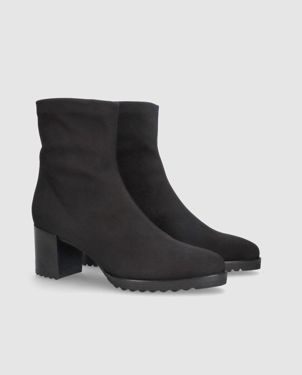 Botins Básicos Cindy em Tecido Elástico Resistente À Água Preto-2