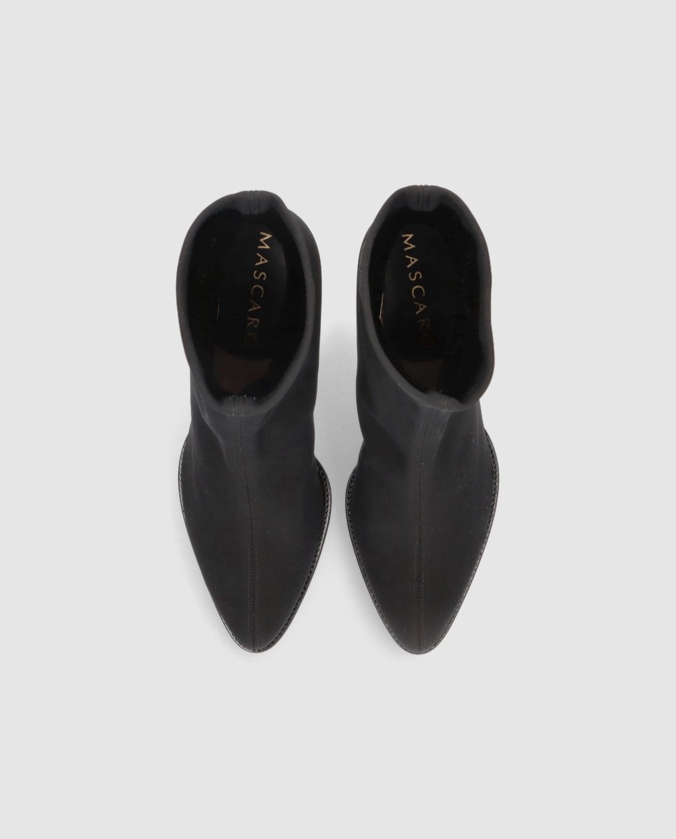 Botins Básicos Cindy em Tecido Elástico Resistente À Água Preto-3