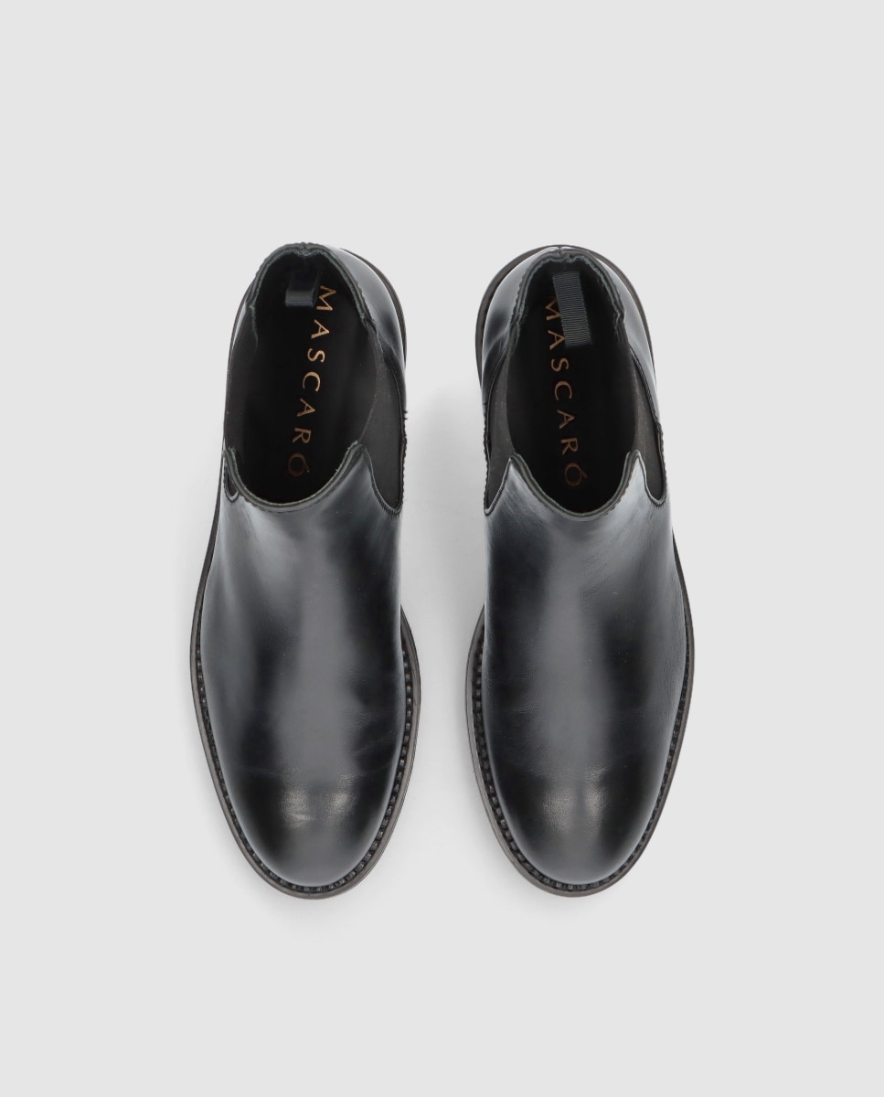 Botins Básicos Napoli em Napa Suave em Preto Preto-3