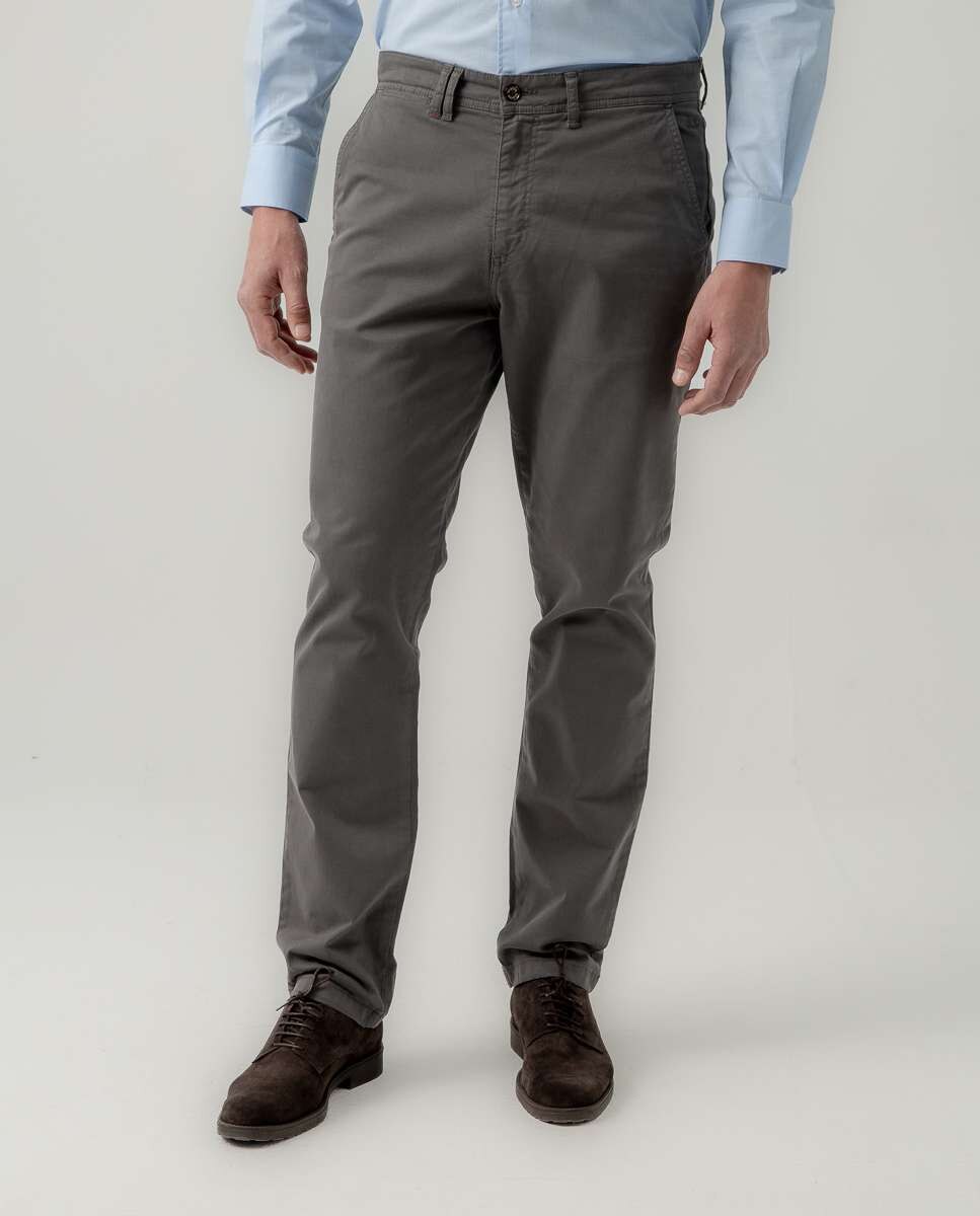 Calças Chino Regular Fit Cinzento-2