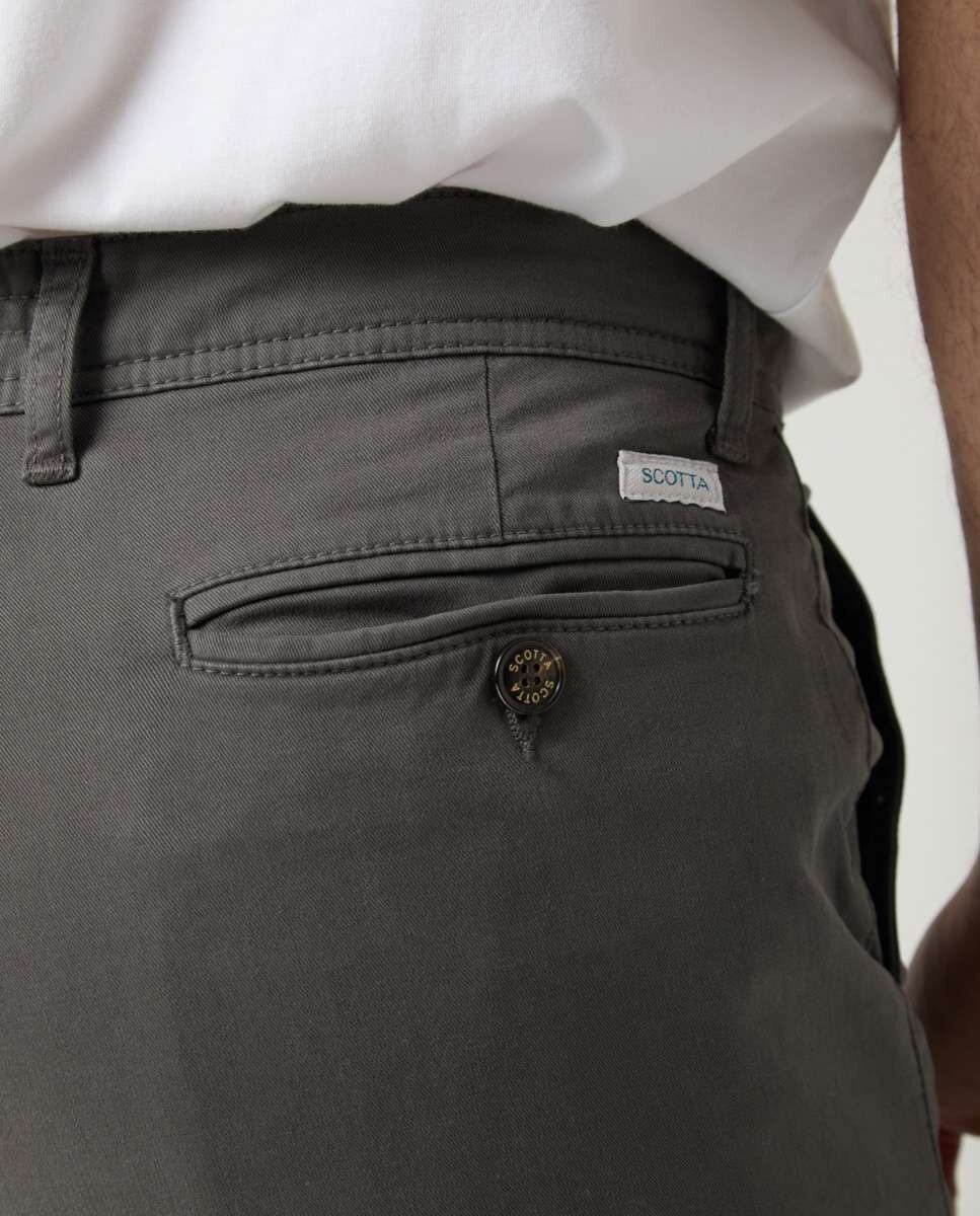 Calças Chino de Corte Regular Cinzento-5