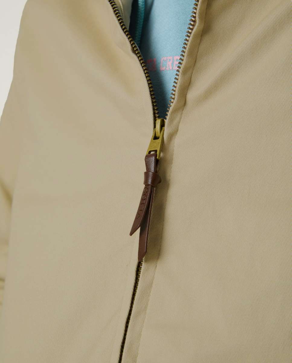 Casaco com Fecho Zip Bege-6