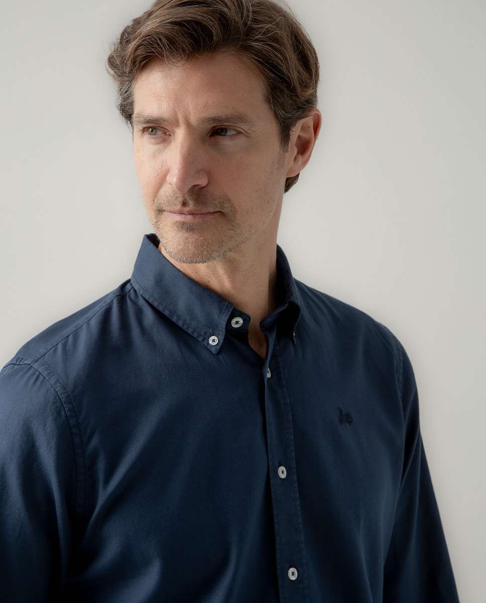 Camisa Estrutura Pinpoint Regular Fit Azul-marinho-3