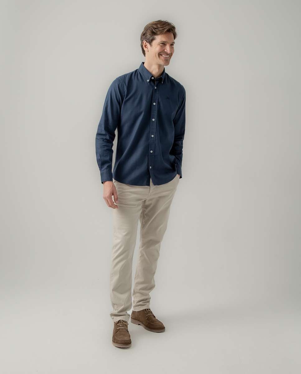Camisa Estrutura Pinpoint Regular Fit Azul-marinho-4