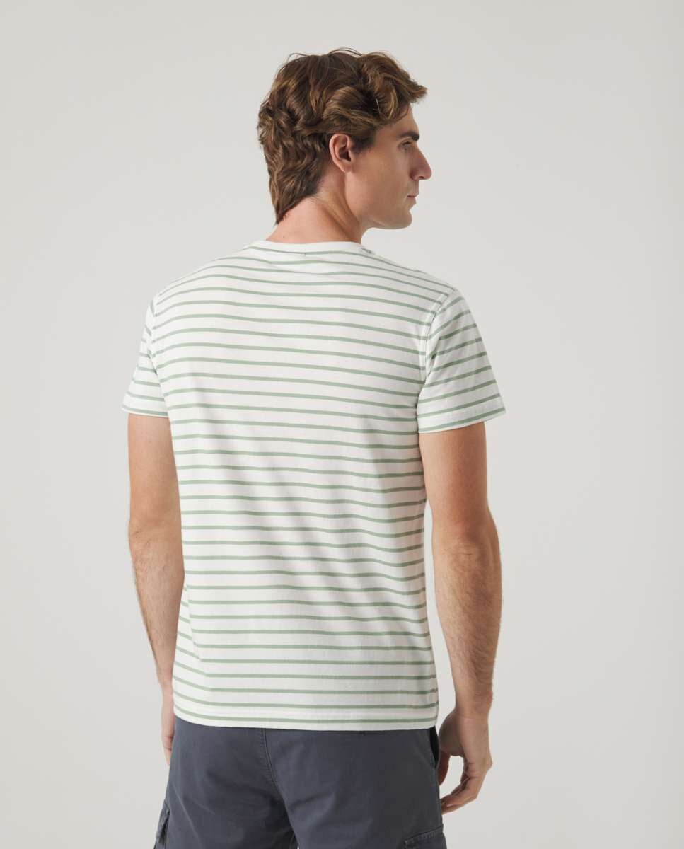 T-shirt em Verde Khaki de Manga Curta Caqui-2