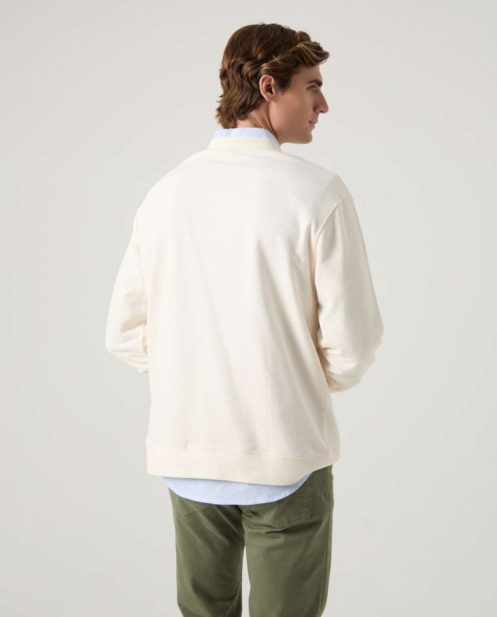 Sweatshirt Azul com Gola Redonda Cru-2