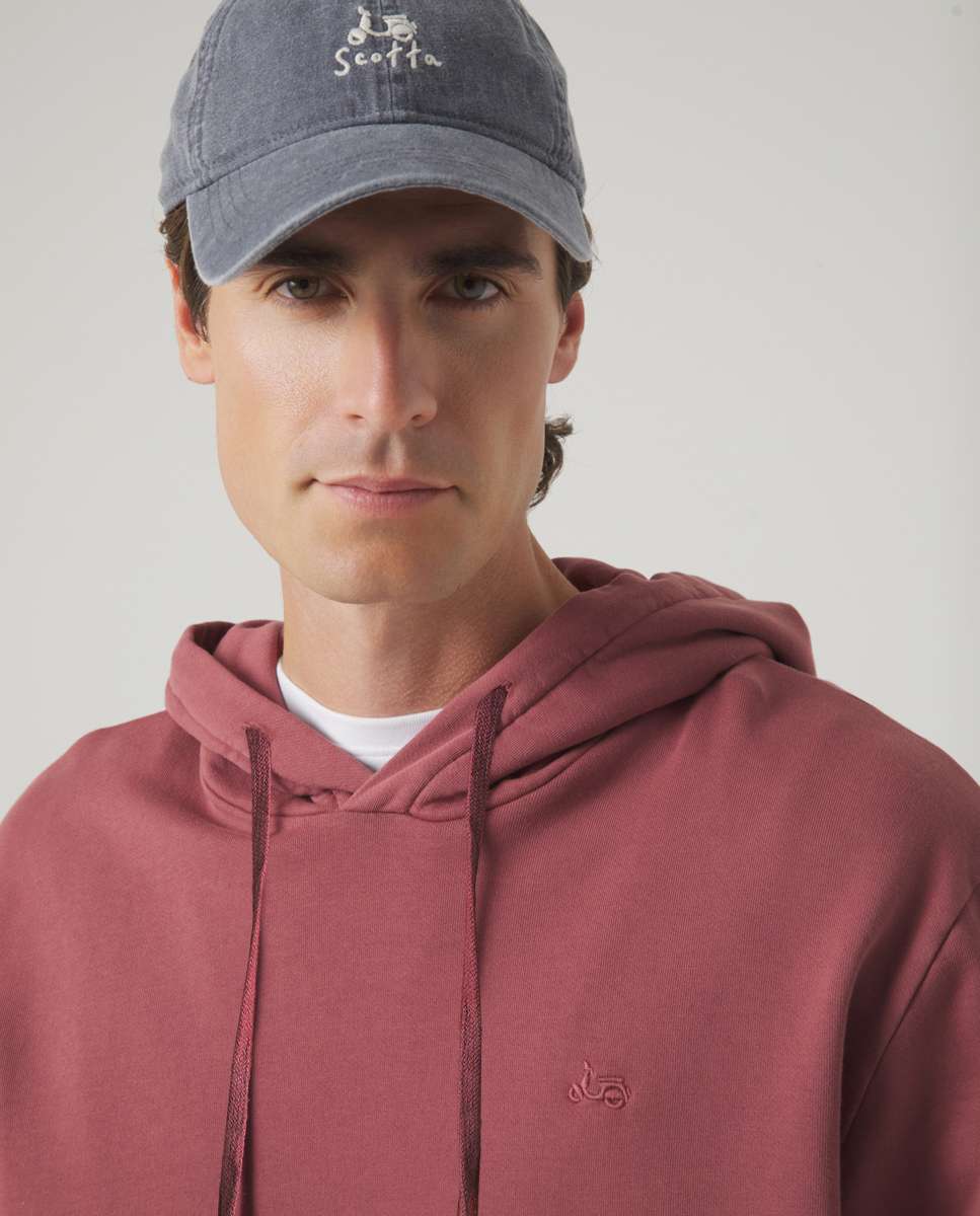 Sweat Bordeaux com Capuz Bordeaux-3
