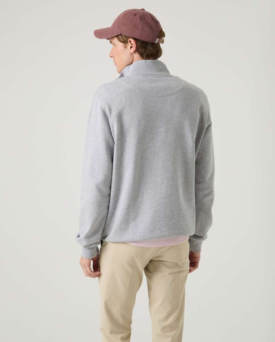 Sweatshirt com Fecho Zip Cinzento-2