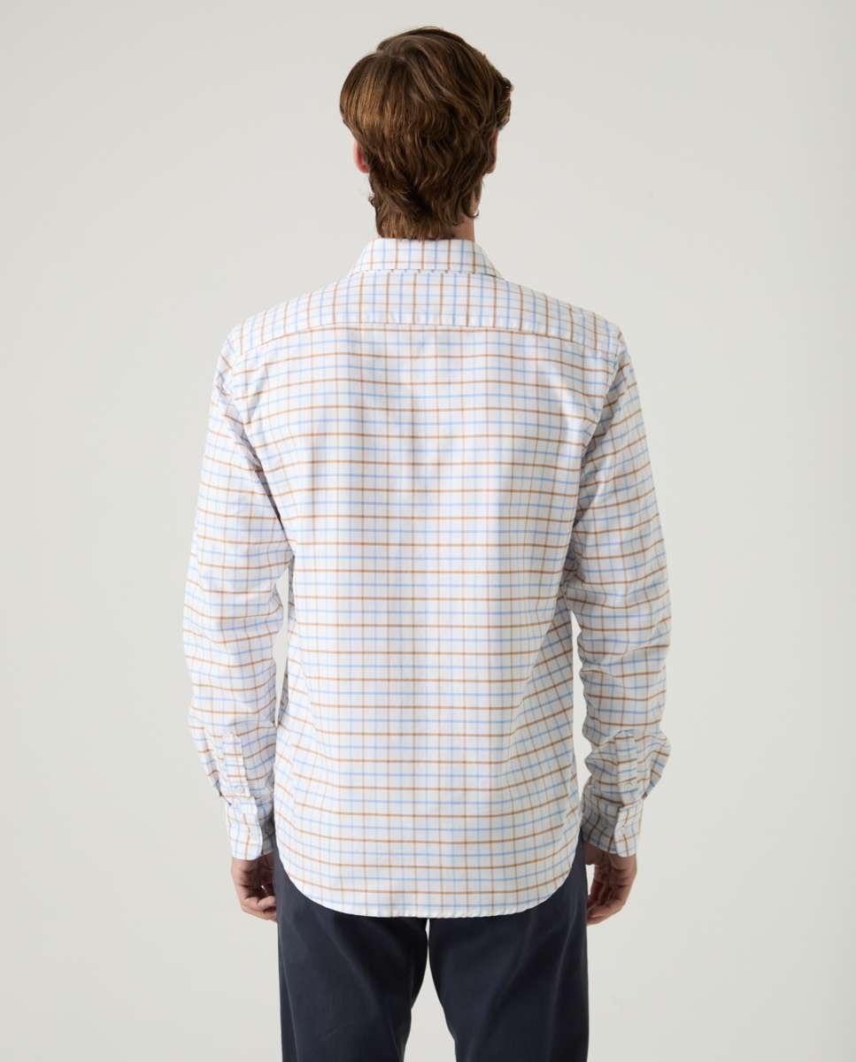 Camisa de Algodão com Corte Regular Lisa Branca Branco-2