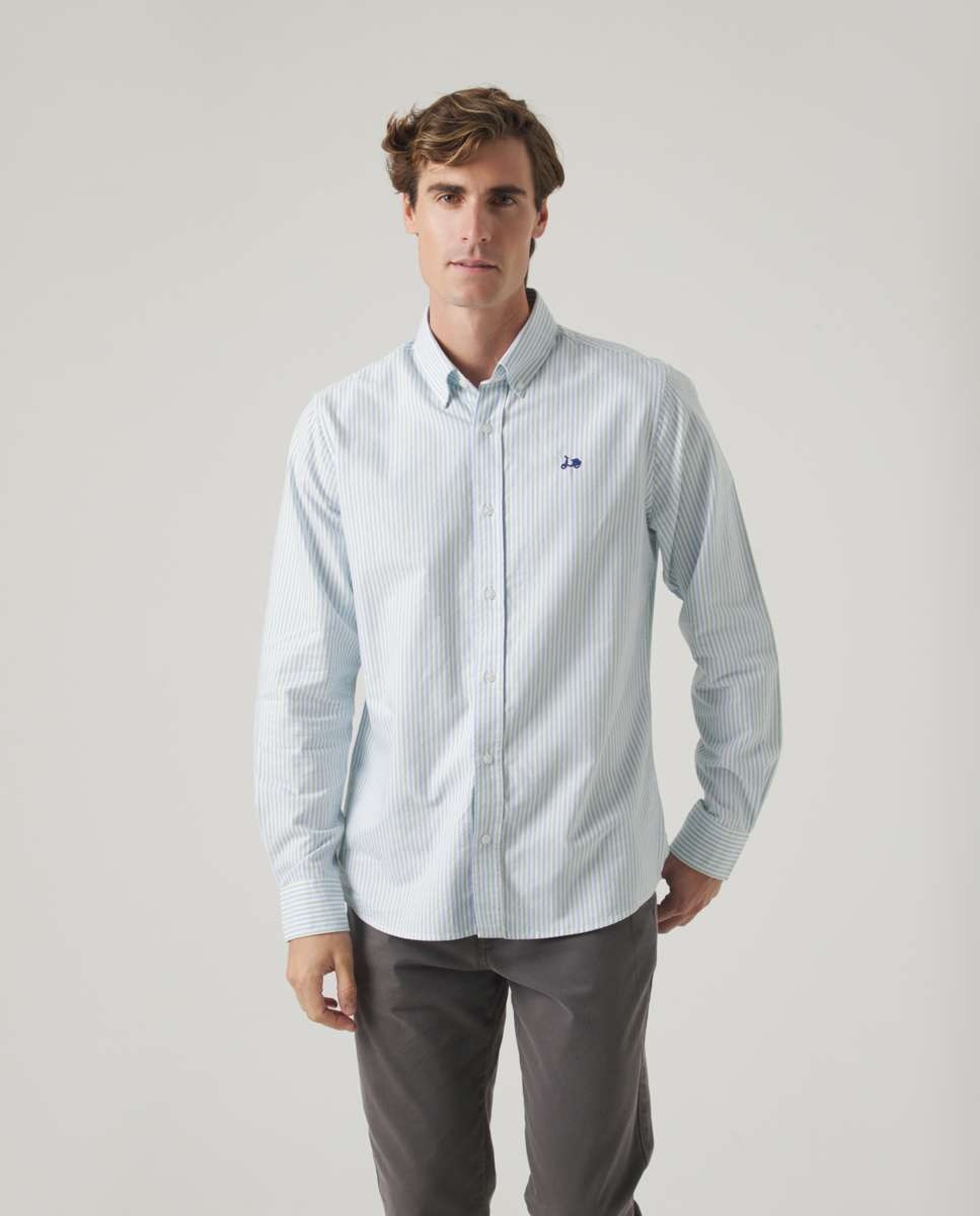 Imagem 0 de Camisa de Algodão com Corte Regular Às Riscas