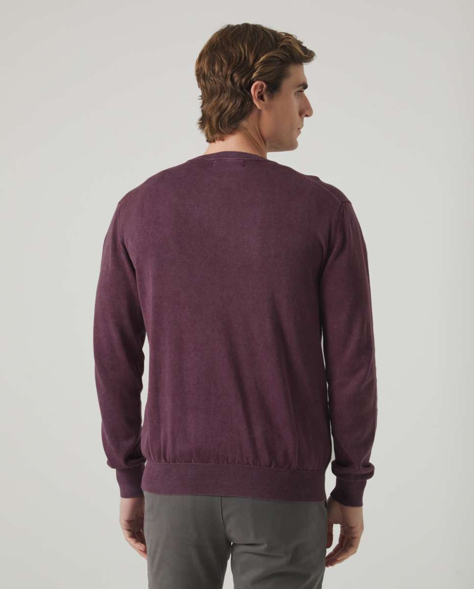 Camisola com Gola Redonda Bordeaux-2