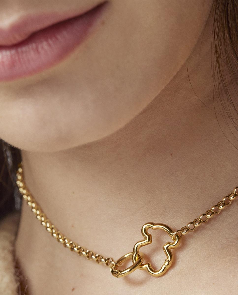 Pendente de Três Letras Tous Mom de Prata Dourado-5