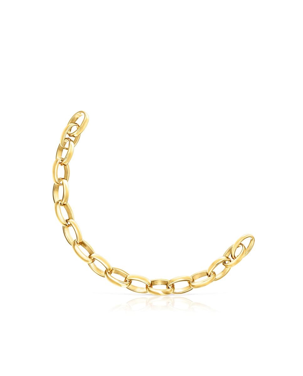 Pulseira de Corrente Hold Banhada a Ouro de 18 Kt em Prata com Dezassete Charms Dourado-1