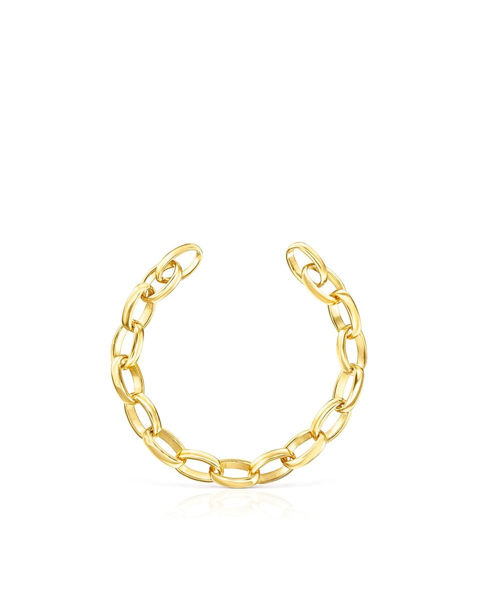 Pulseira de Corrente Hold Banhada a Ouro de 18 Kt em Prata com Dezassete Charms Dourado-2