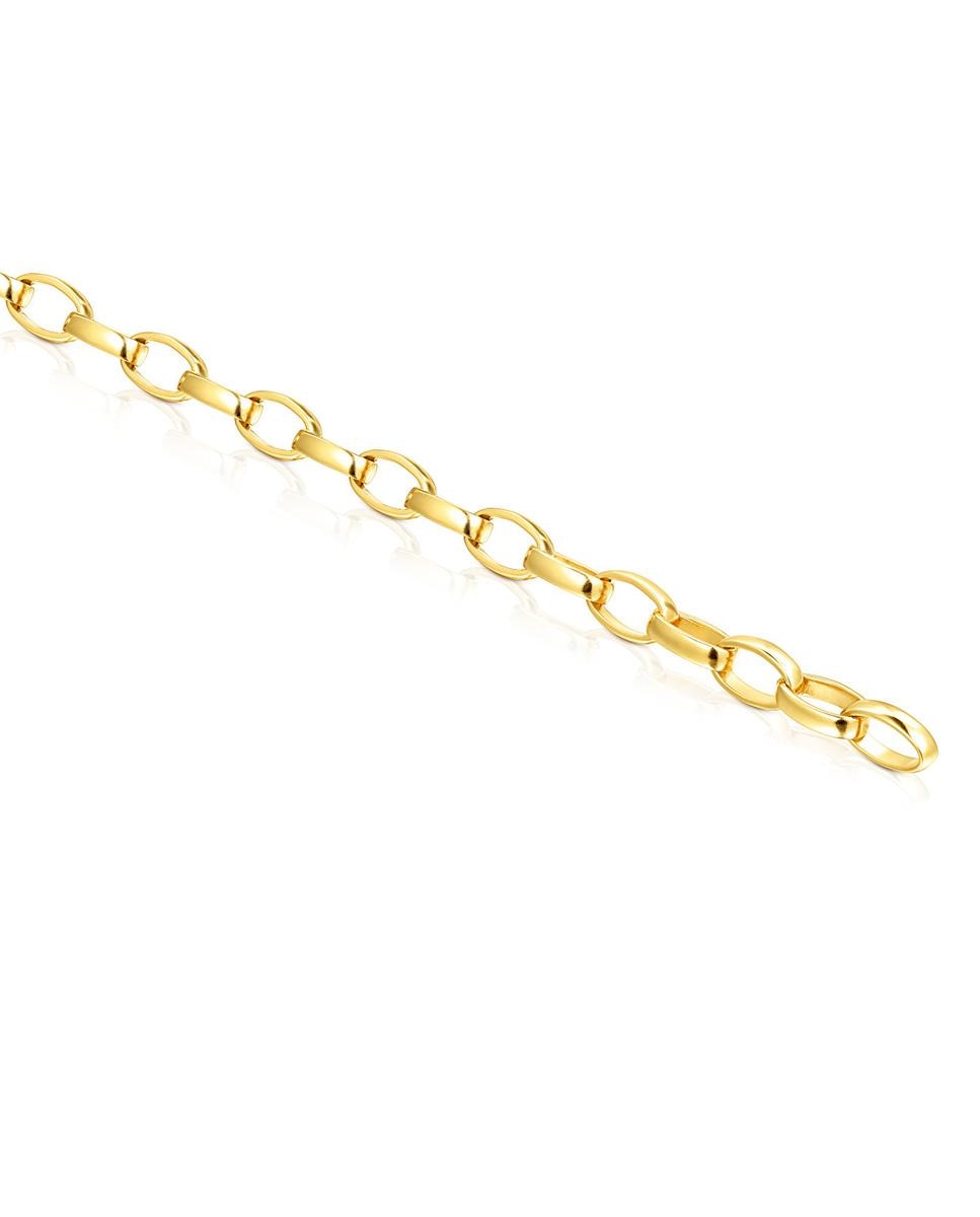 Pulseira de Corrente Hold Banhada a Ouro de 18 Kt em Prata com Dezassete Charms Dourado-3