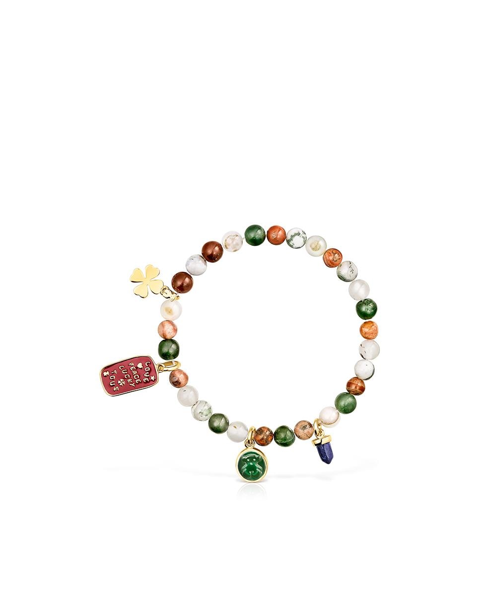 Pulseira Elástica Good Vibes com Quatro Charms Multicolor-2