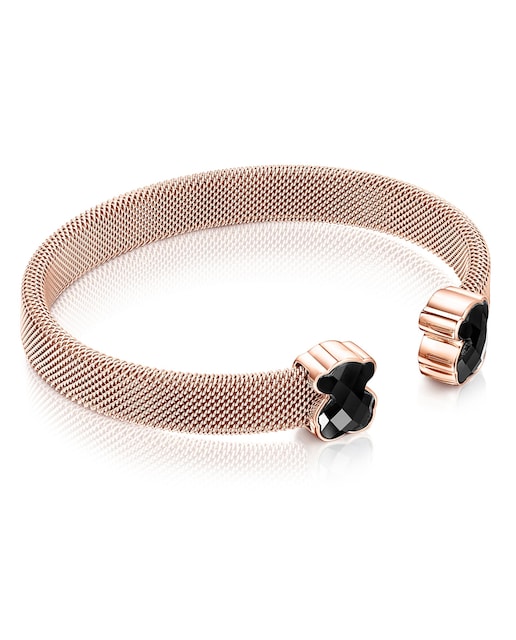 Imagem 0 de Pulseira Mesh Color de Aço Rosado e Ónix