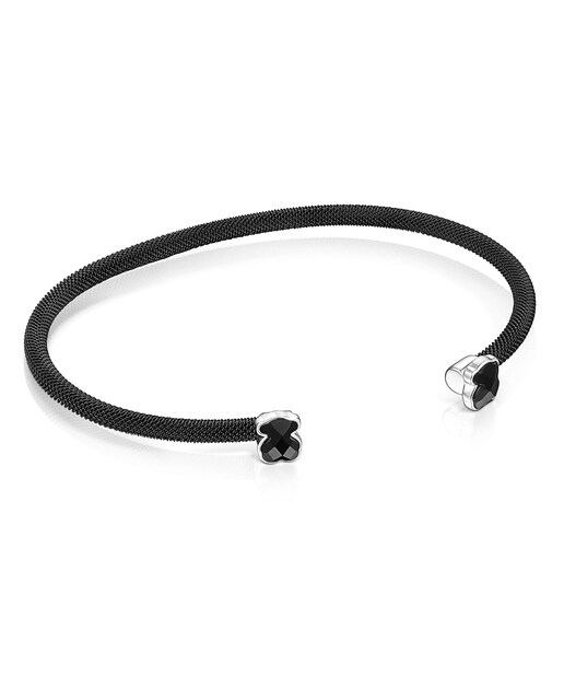 Imagem 0 de Pulseira Estreita Mesh Color de Aço Preto e Ónix