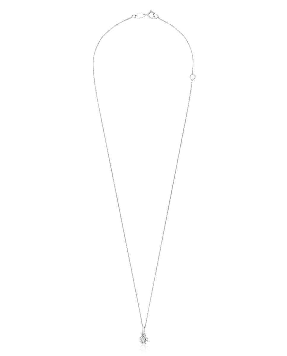 Colar Les Classiques de Ouro Branco com Rosetão de Diamantes Prata-1