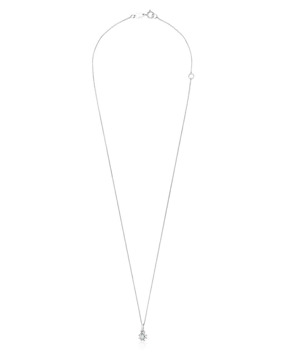 Colar Les Classiques de Ouro Branco com Rosetão de Diamantes Prata-5