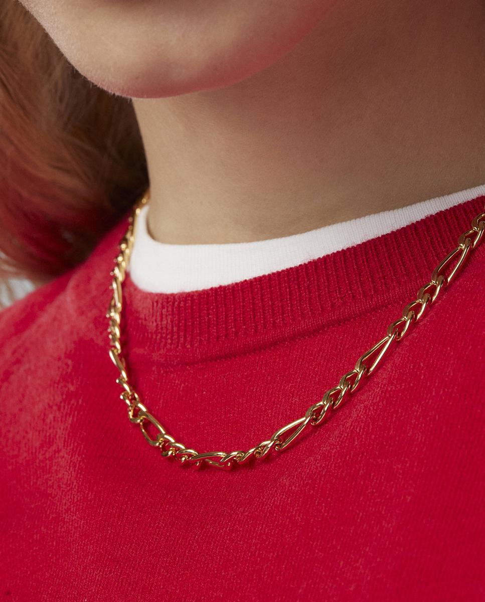 Corrente Chain com Argolas Barbadas em Dourado Dourado-5
