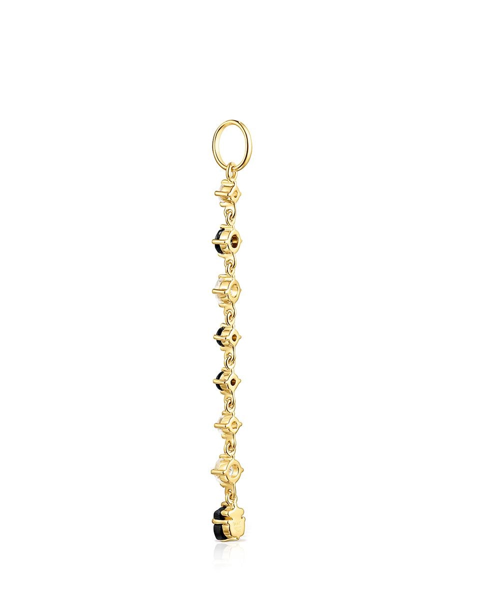 Pendente Glaring Banhado em Ouro de 18 Kt Sobre Prata com Ônix e Zirconites Multicolor-3