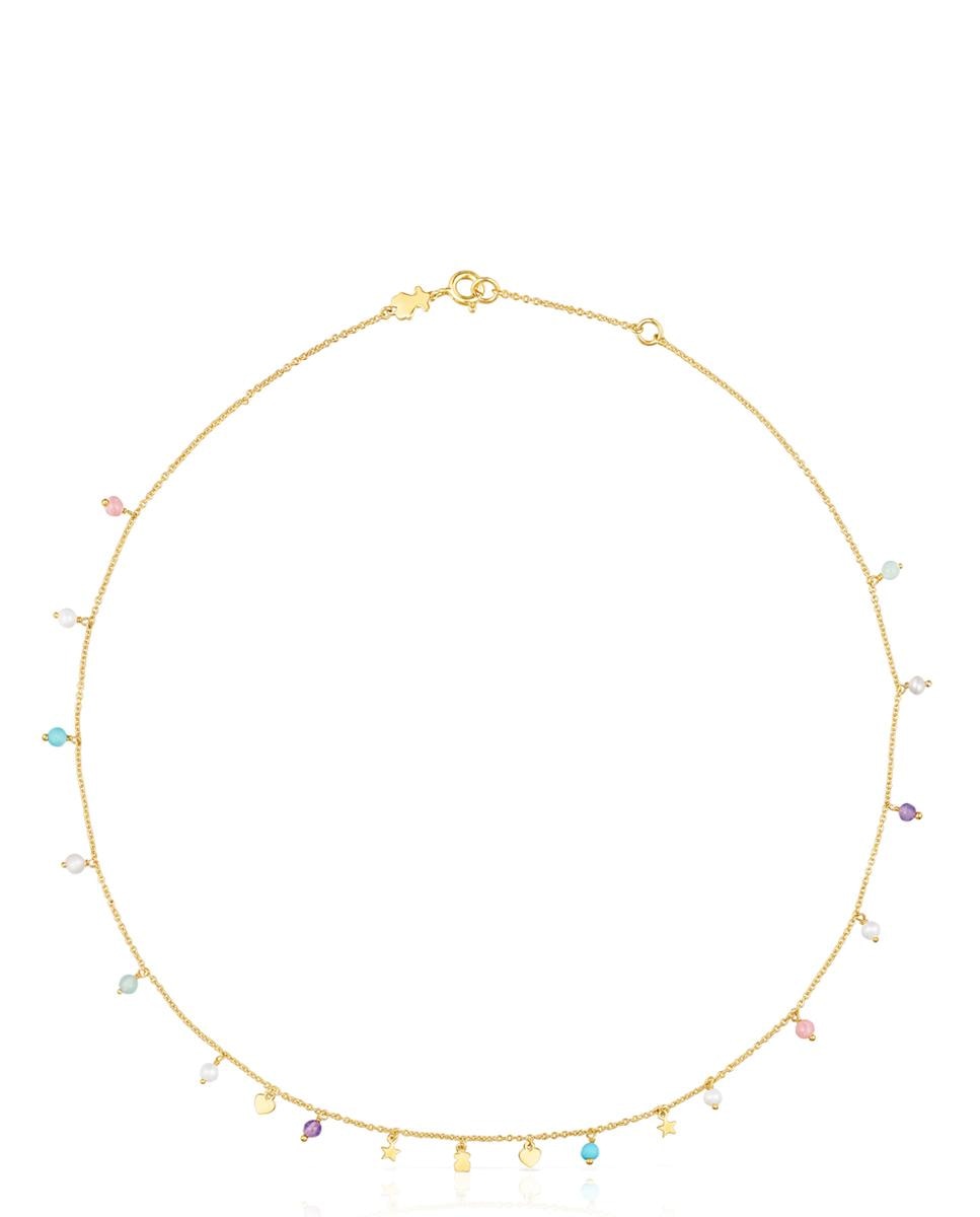 Colar Cool Joy Banhado a Ouro de 18 Kt Sobre Prata com Motivos Multicolor Multicolor-1