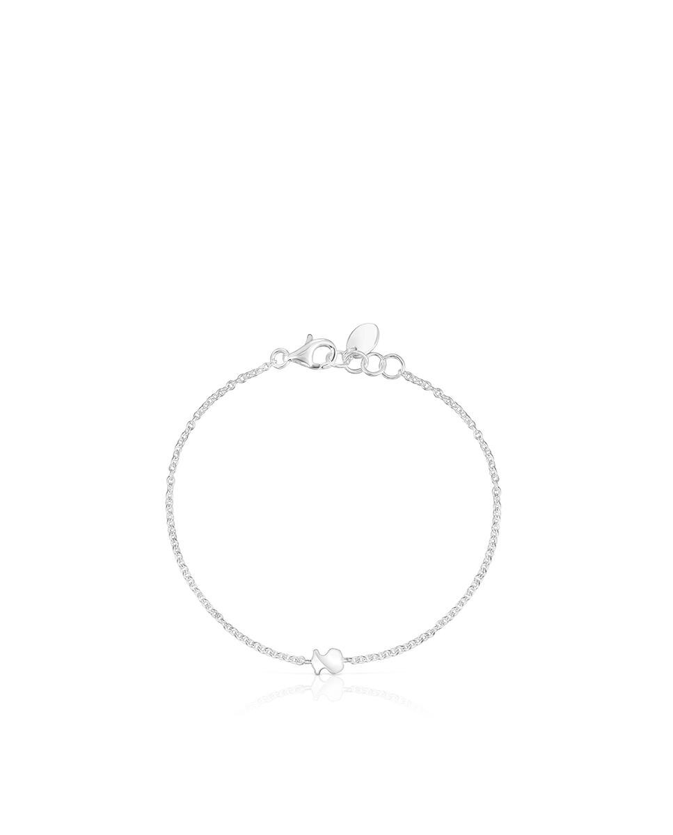 Pulseira de Corrente Mini Icons de Prata com Urso e Estrela Prateado-4